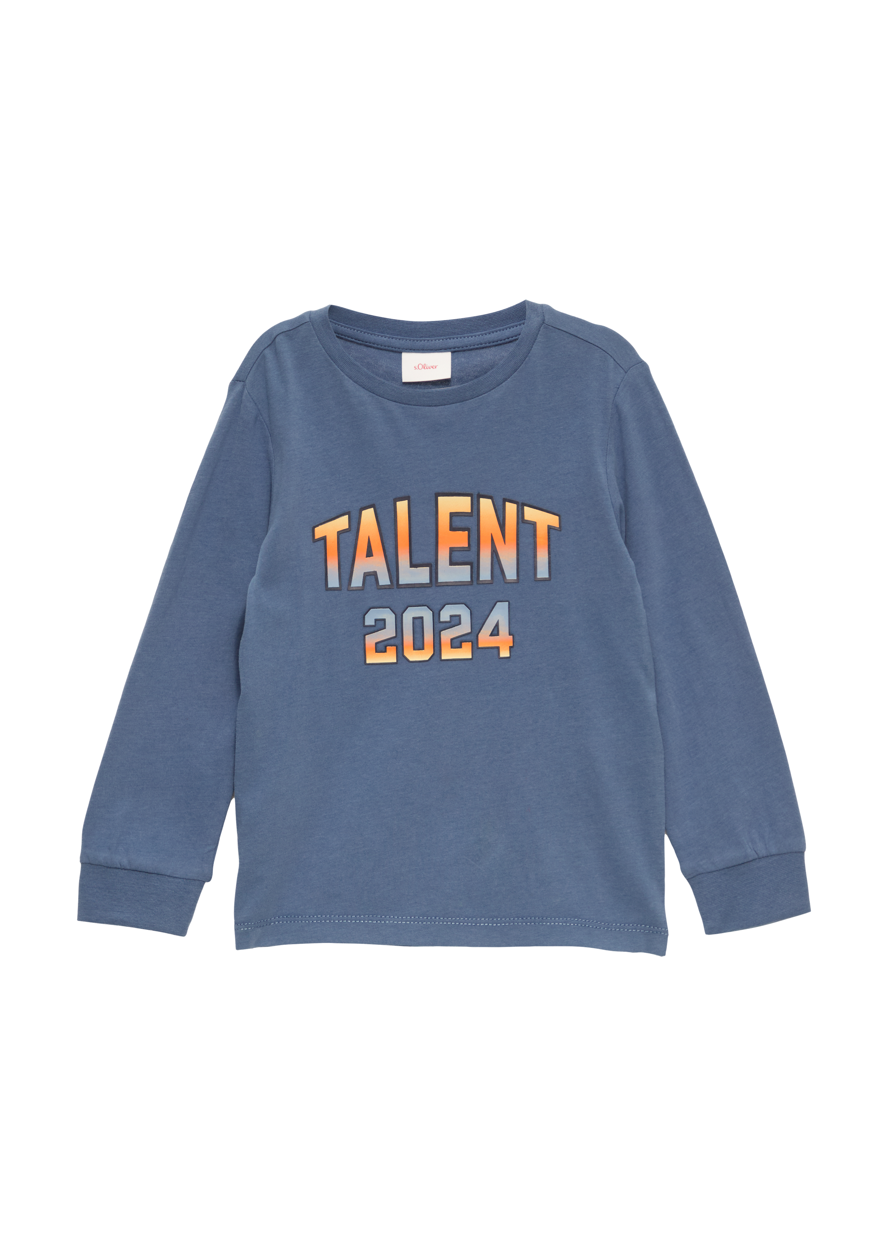 Thumbnail - s.Oliver - Langarmshirt mit Schrift-Print, Kinder, blau