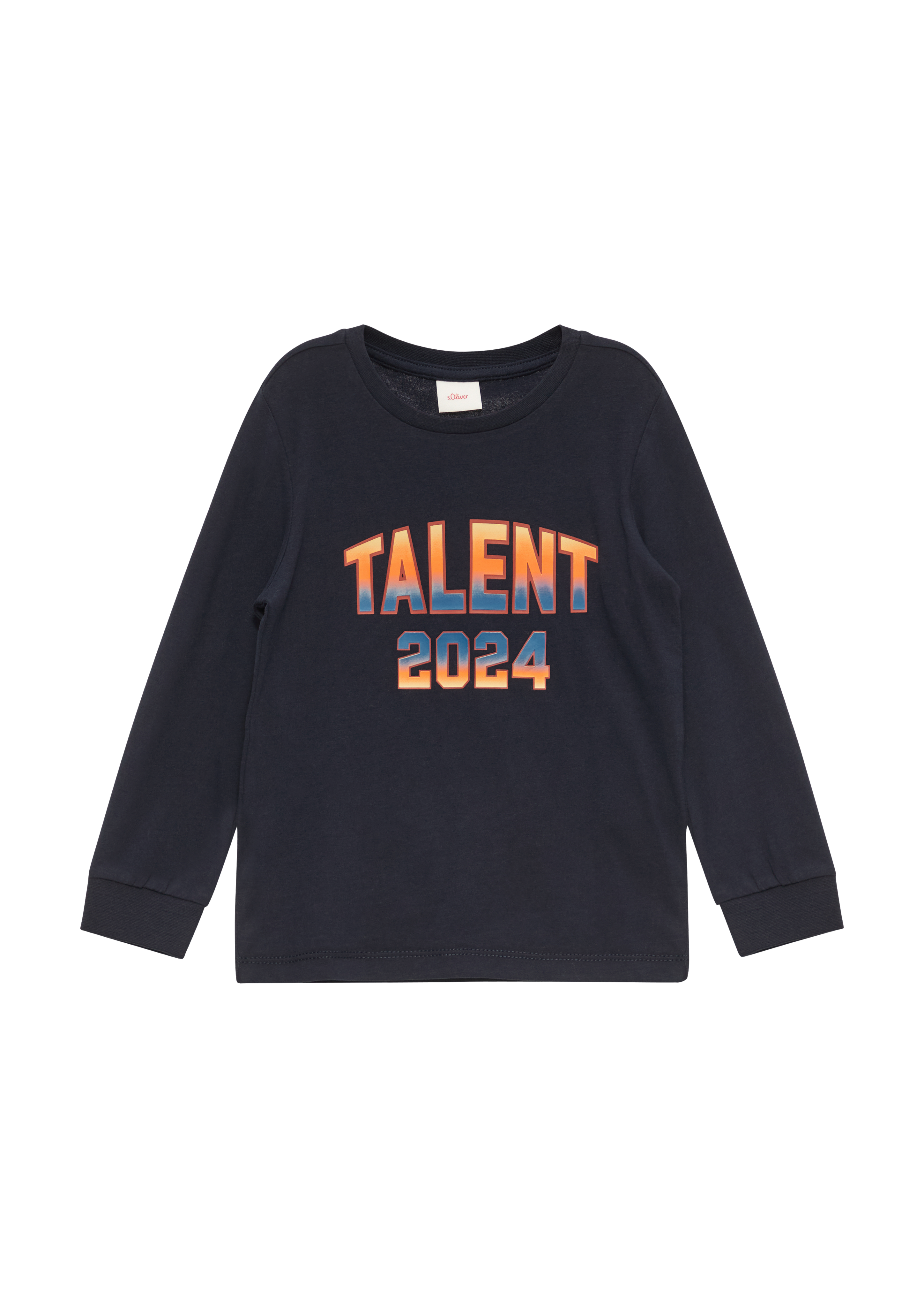 Thumbnail - s.Oliver - Langarmshirt mit Schrift-Print, Kinder, blau