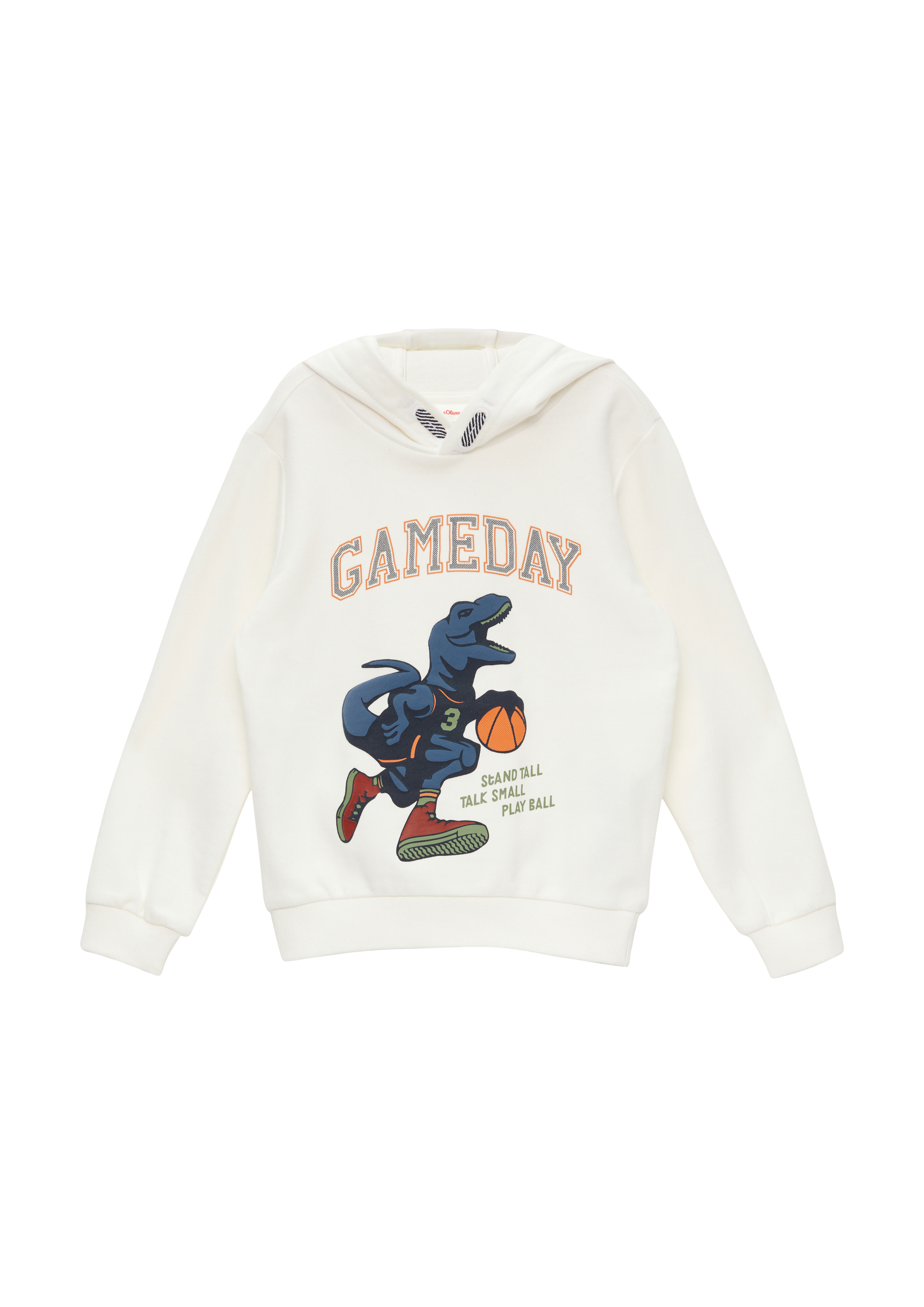 s.Oliver - Kapuzen-Sweatshirt mit gummiertem Print, Kinder, creme