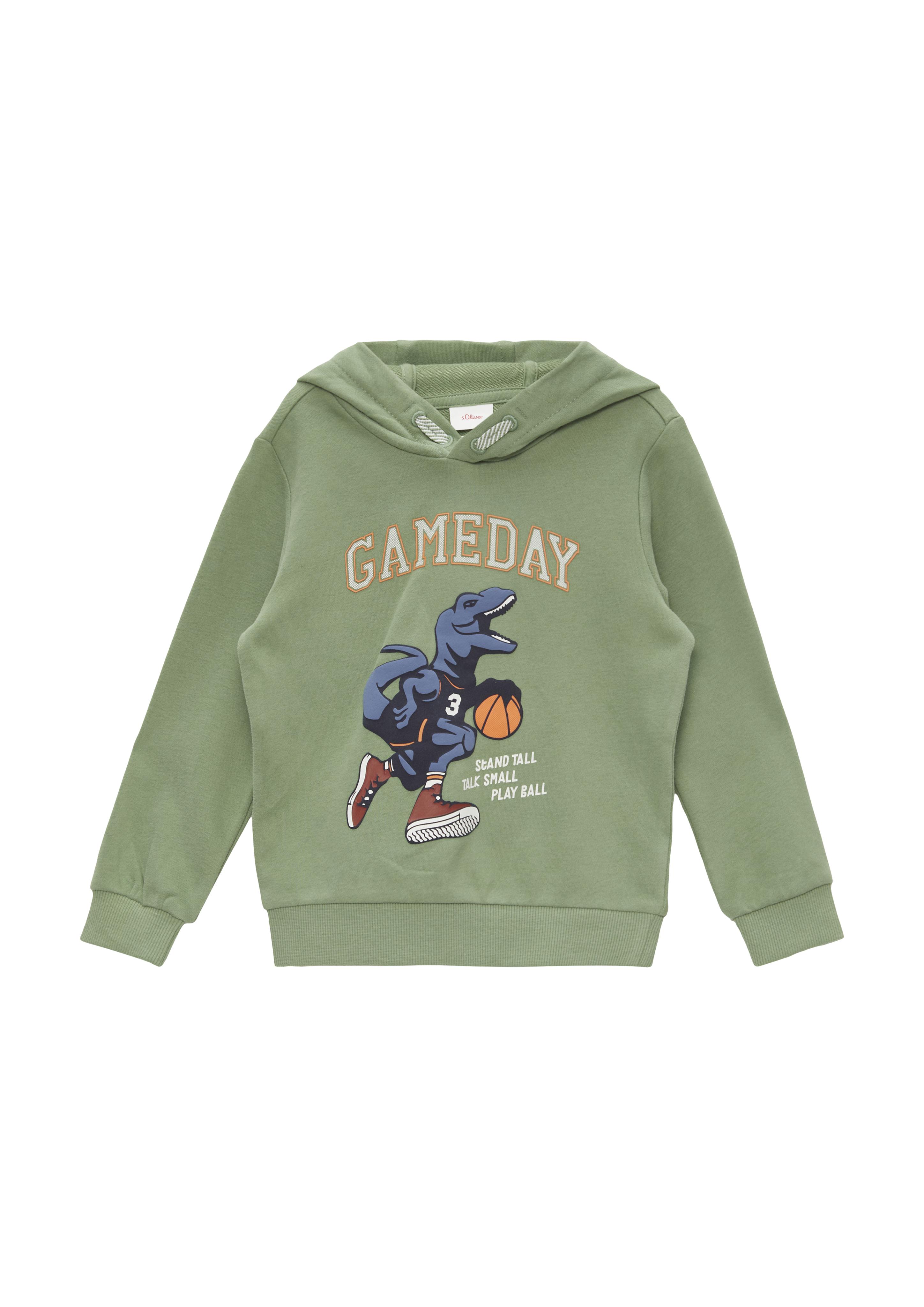 s.Oliver - Kapuzen-Sweatshirt mit gummiertem Print, Kinder, Grün