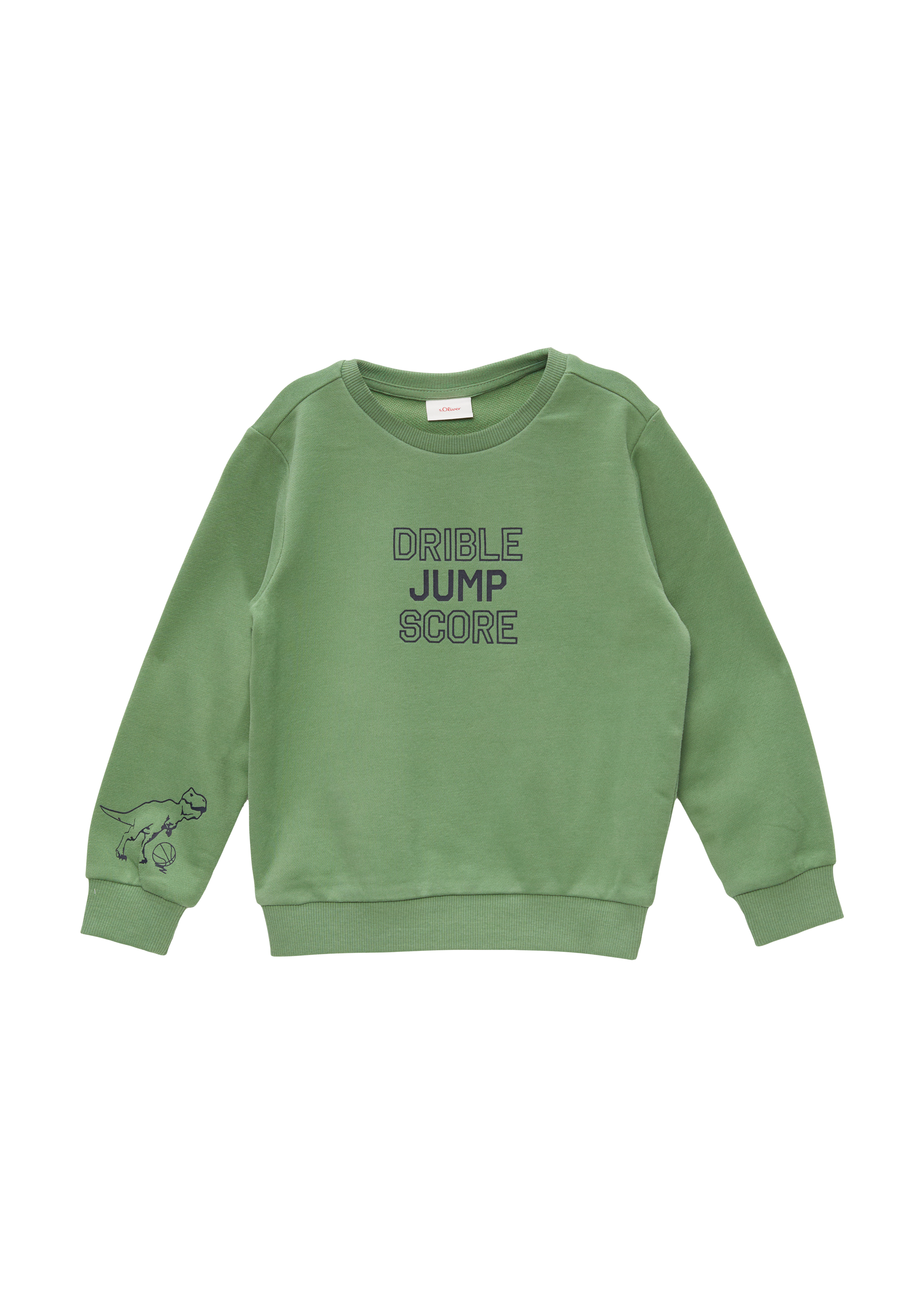 s.Oliver - Sweatshirt mit Front- und Ärmel-Print, Kinder, grün