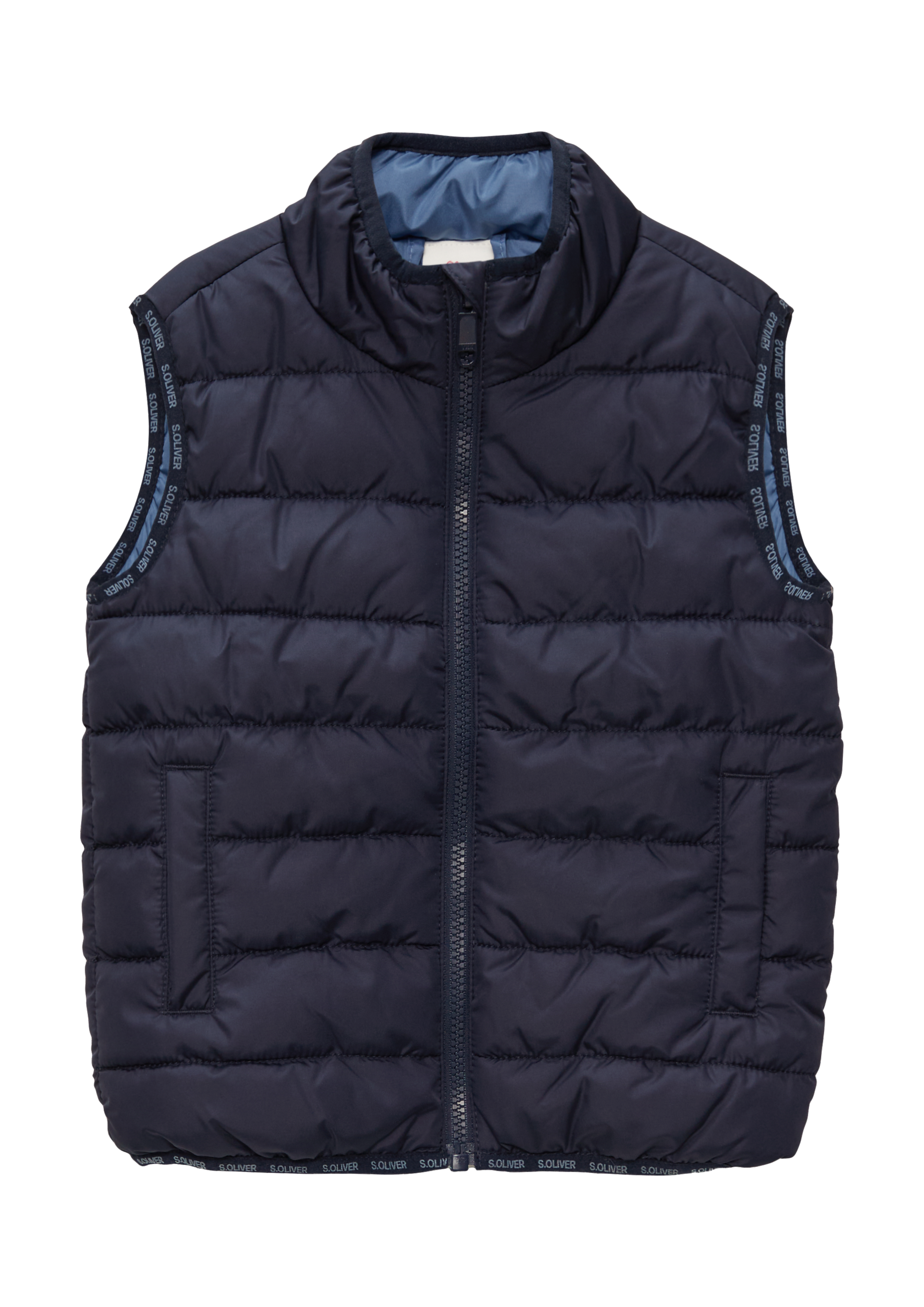 s.Oliver - Leicht wattierte Outdoor-Weste mit Logo-Details, Kinder, blau