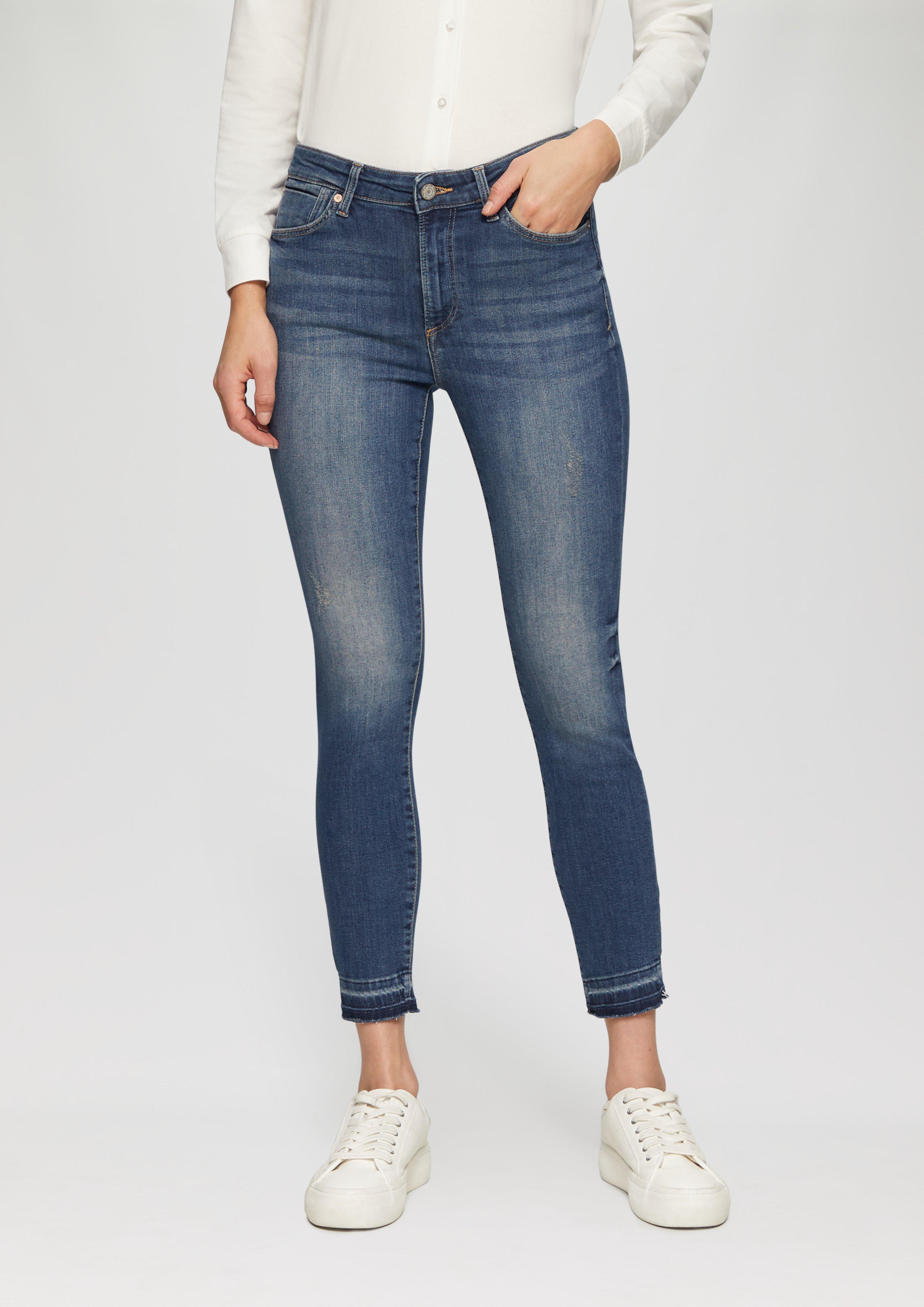 S.Oliver Cropped Jeans Izabell / Skinny Fit / Mid Rise / Skinny Leg / mit offenem Saum