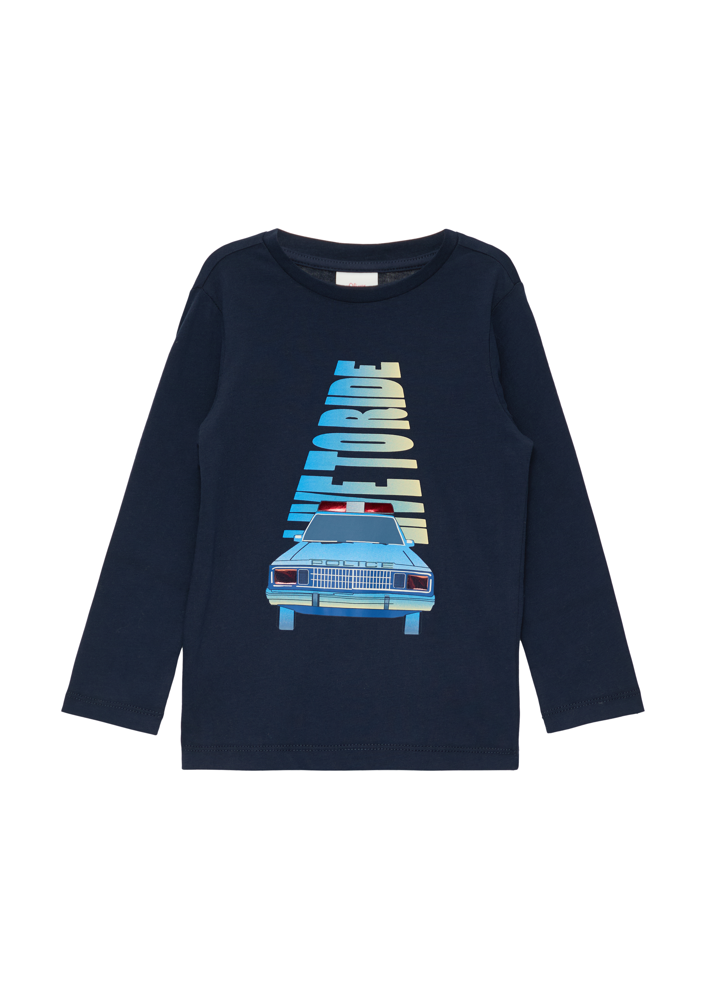 s.Oliver - Longsleeve mit effektvollem Print, Kinder, blau