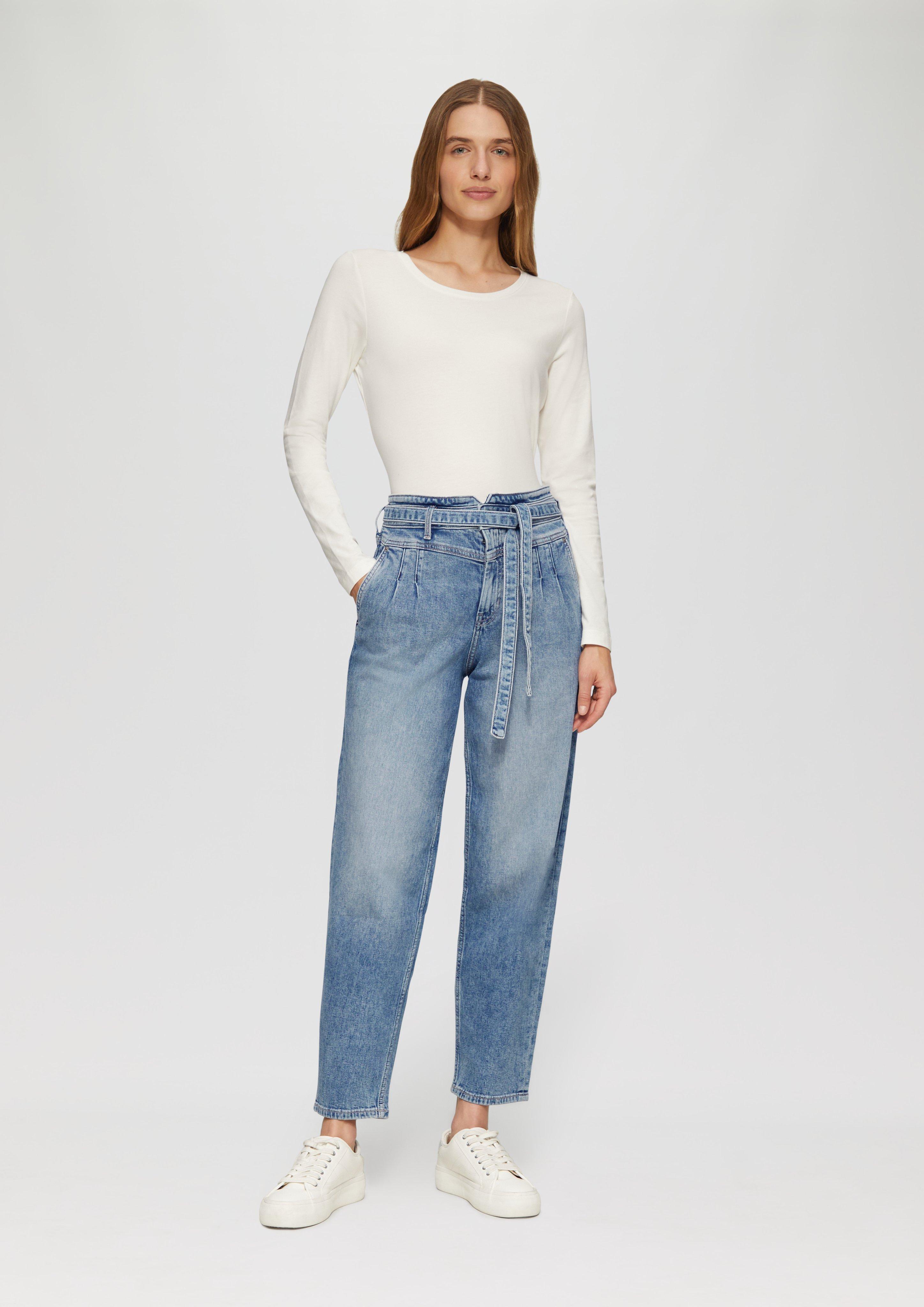 S.Oliver Ankle-Jeans / Regular Fit / High Rise / Barrel Leg / mit Gürtel