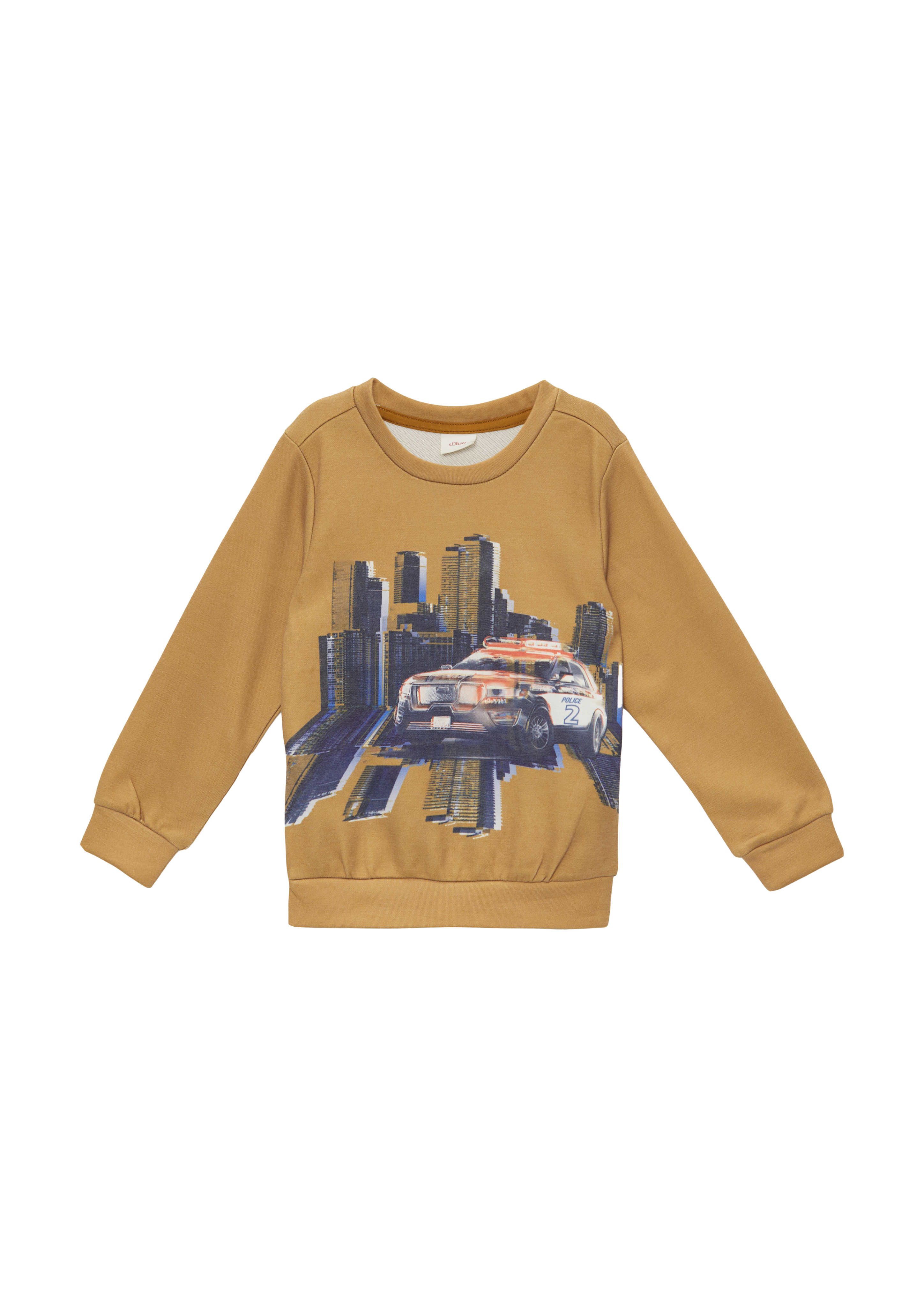 s.Oliver - Sweatshirt mit Print und Rippbündchen, Kinder, gelb