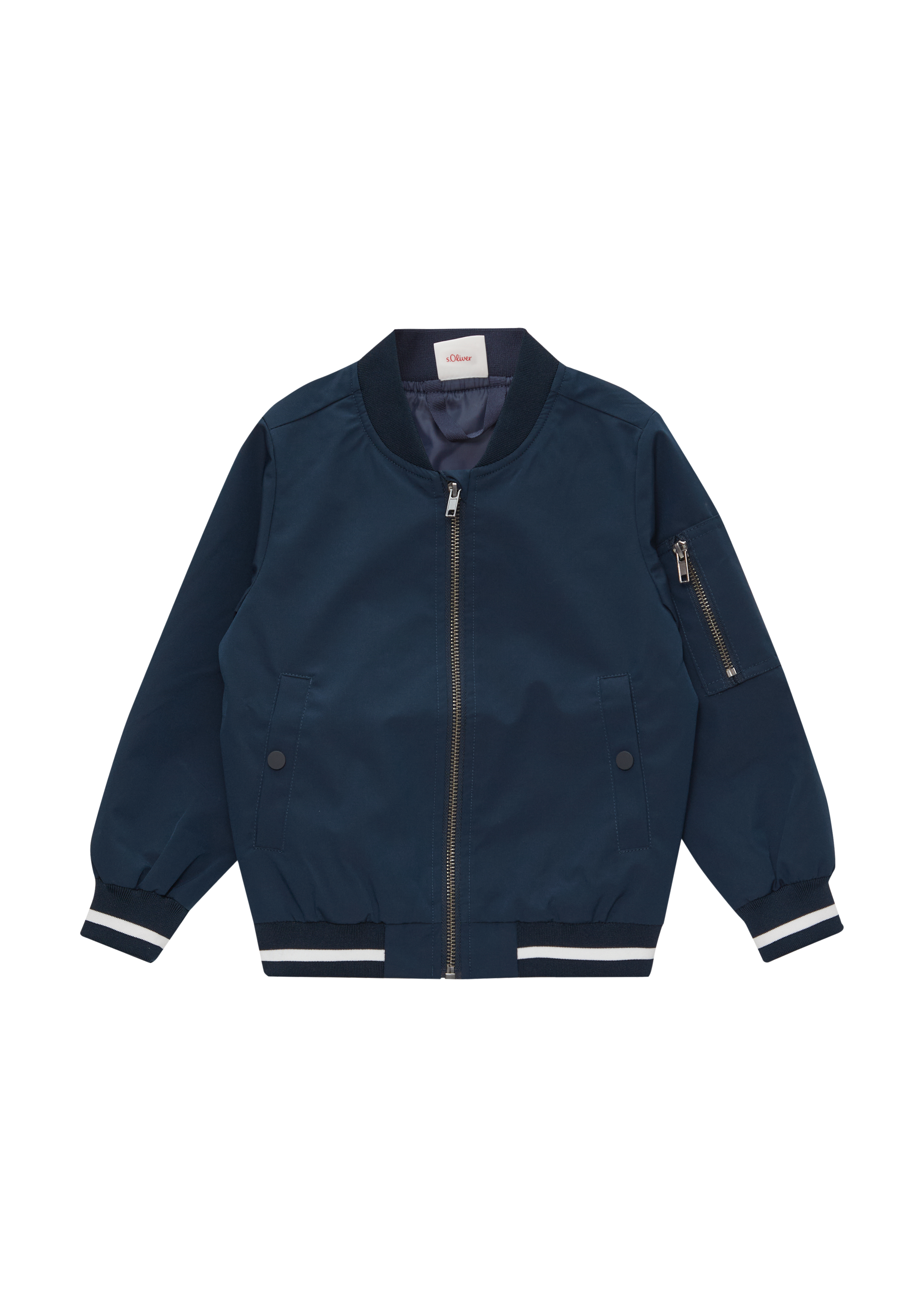 s.Oliver - Blouson mit Zip- und Kontrast-Details, Kinder, blau