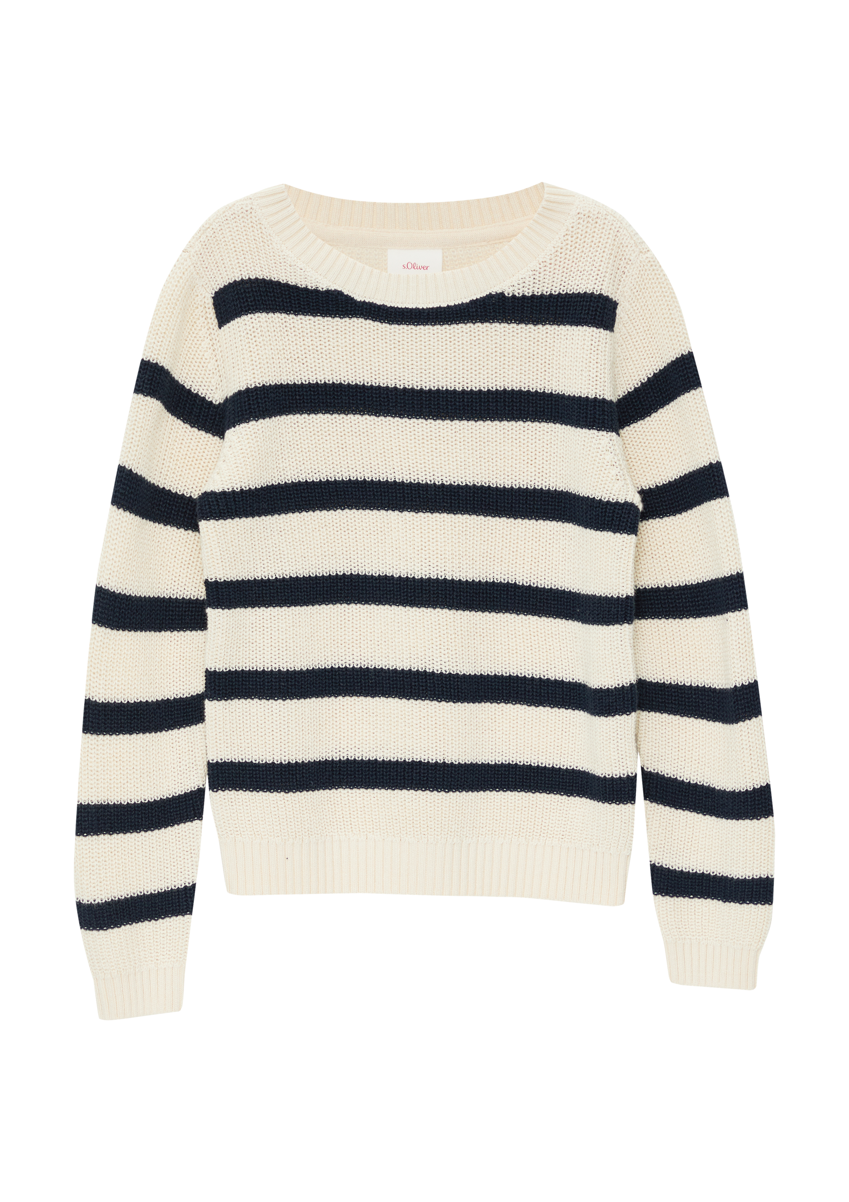 s.Oliver - Geringelter Strickpullover aus Baumwollmix, Kinder, beige|blau