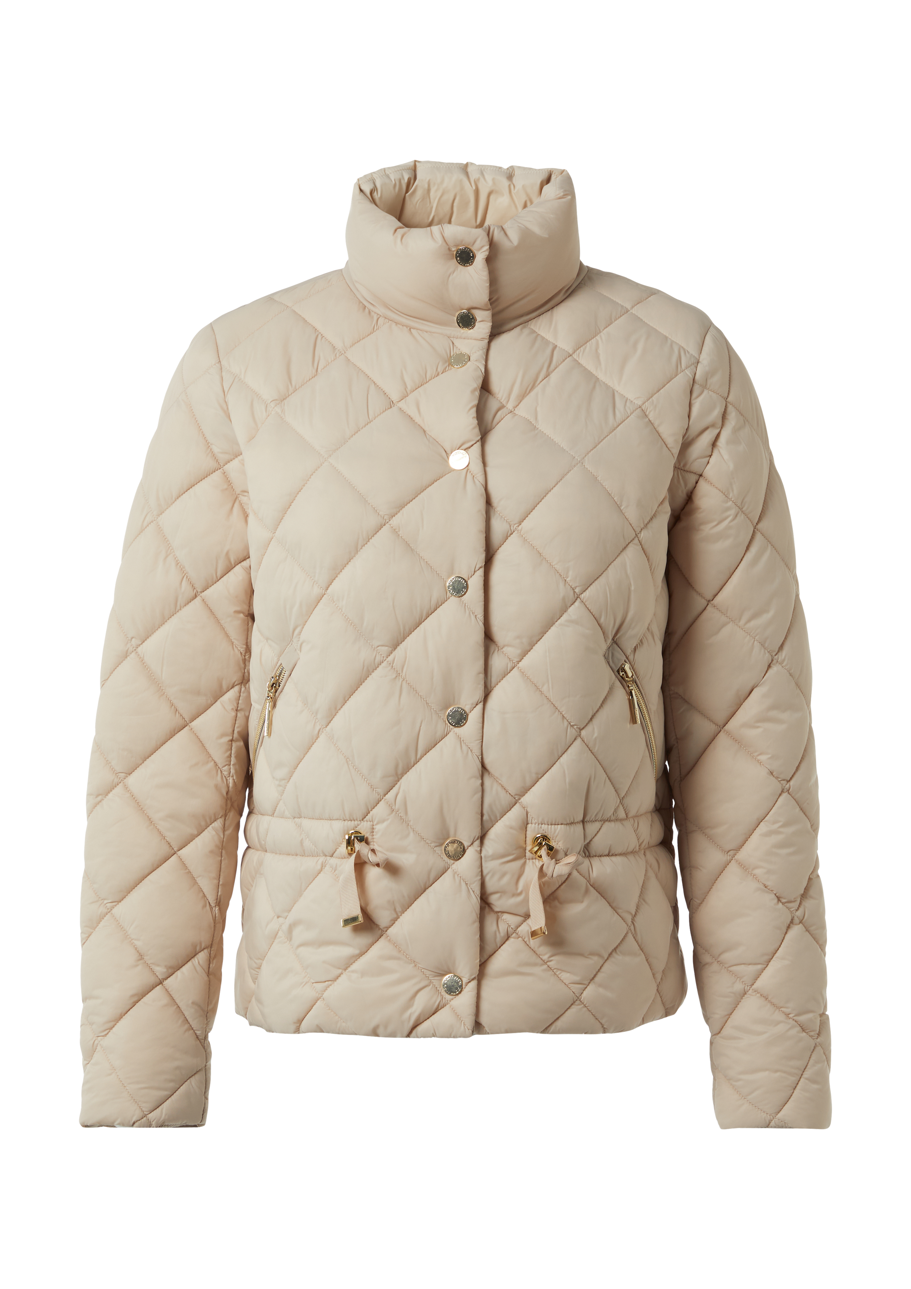 Quilted jacket with detailing at the waist - Black | SCAYLE