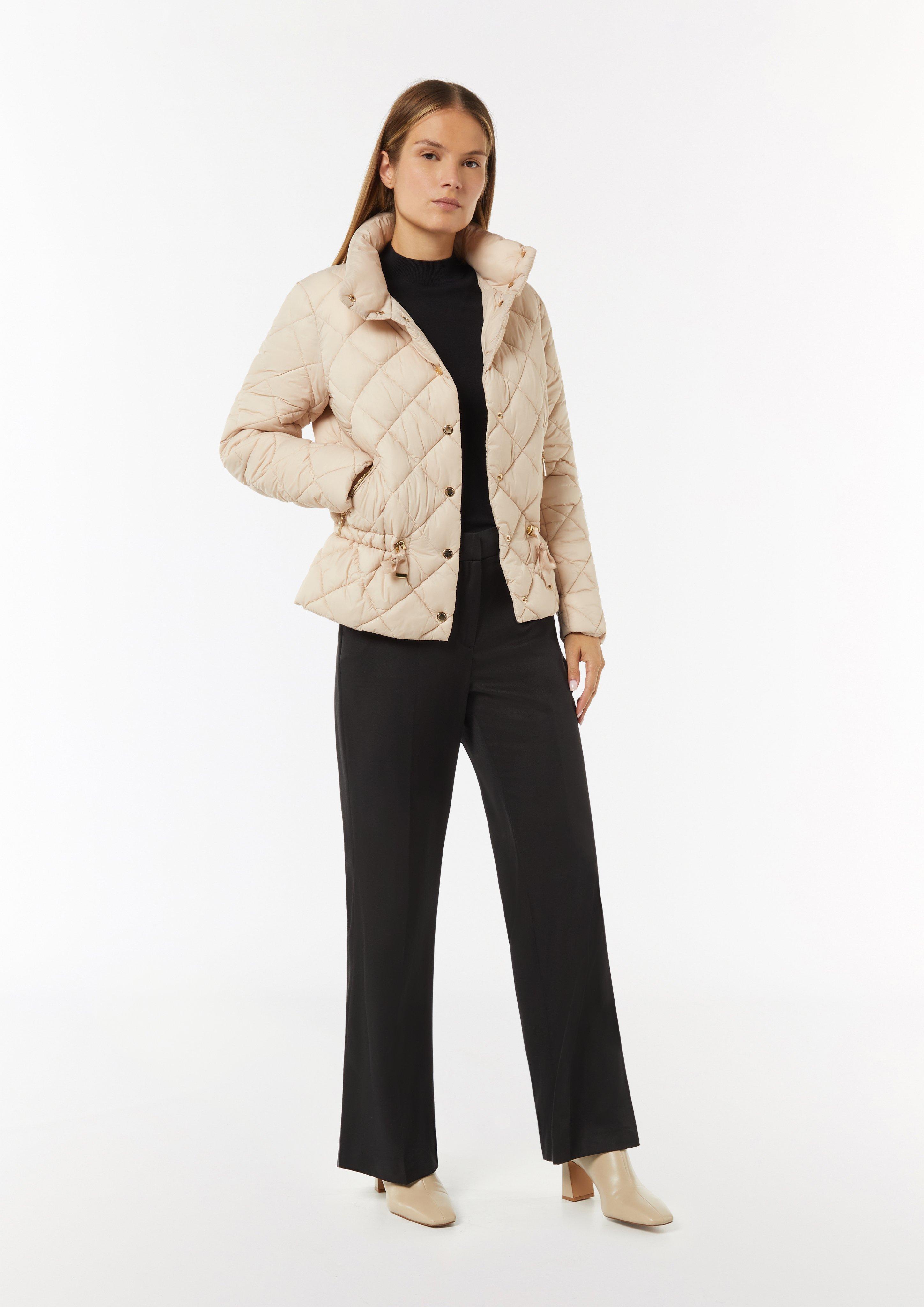Quilted jacket with detailing at the waist - beige | Comma Quilted jacket with detailing at the waist - beige | Comma