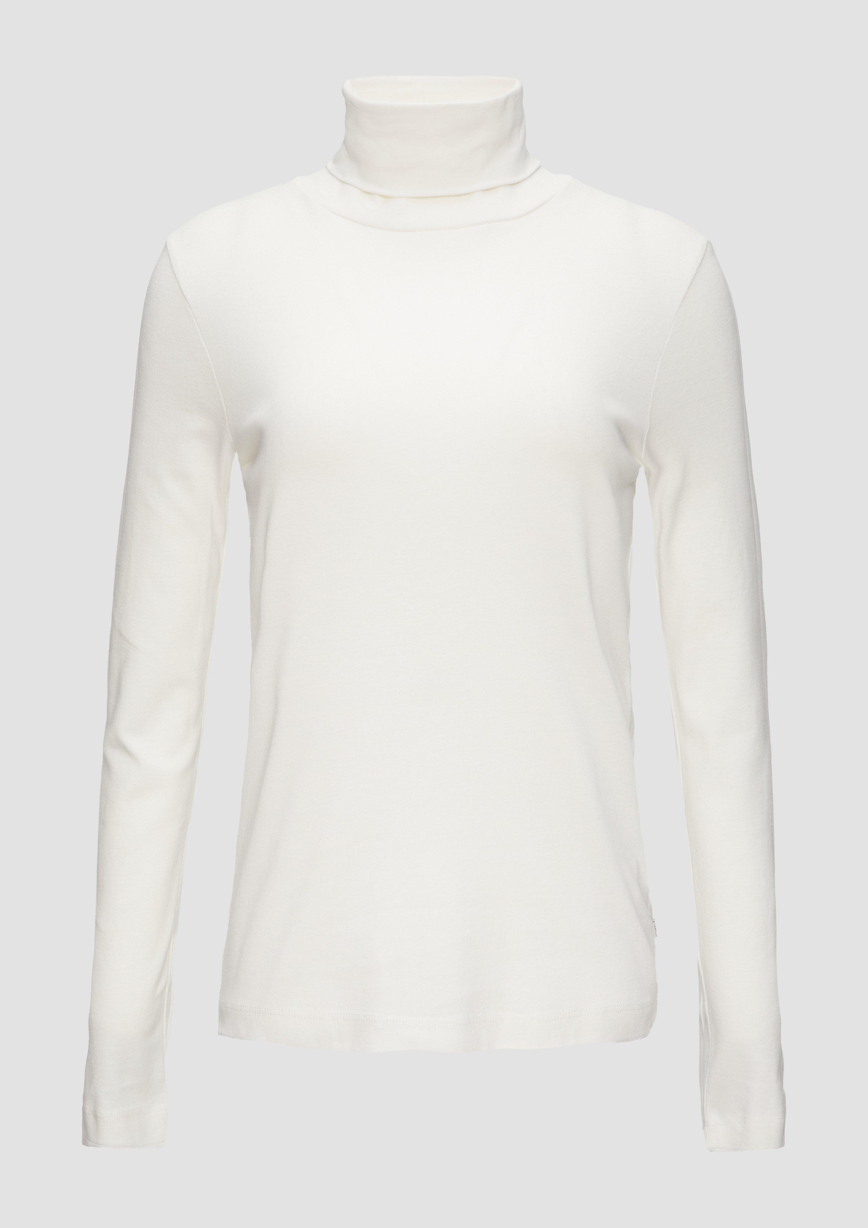 Thumbnail - QS - Langarmshirt mit Rollkragen, Damen, creme