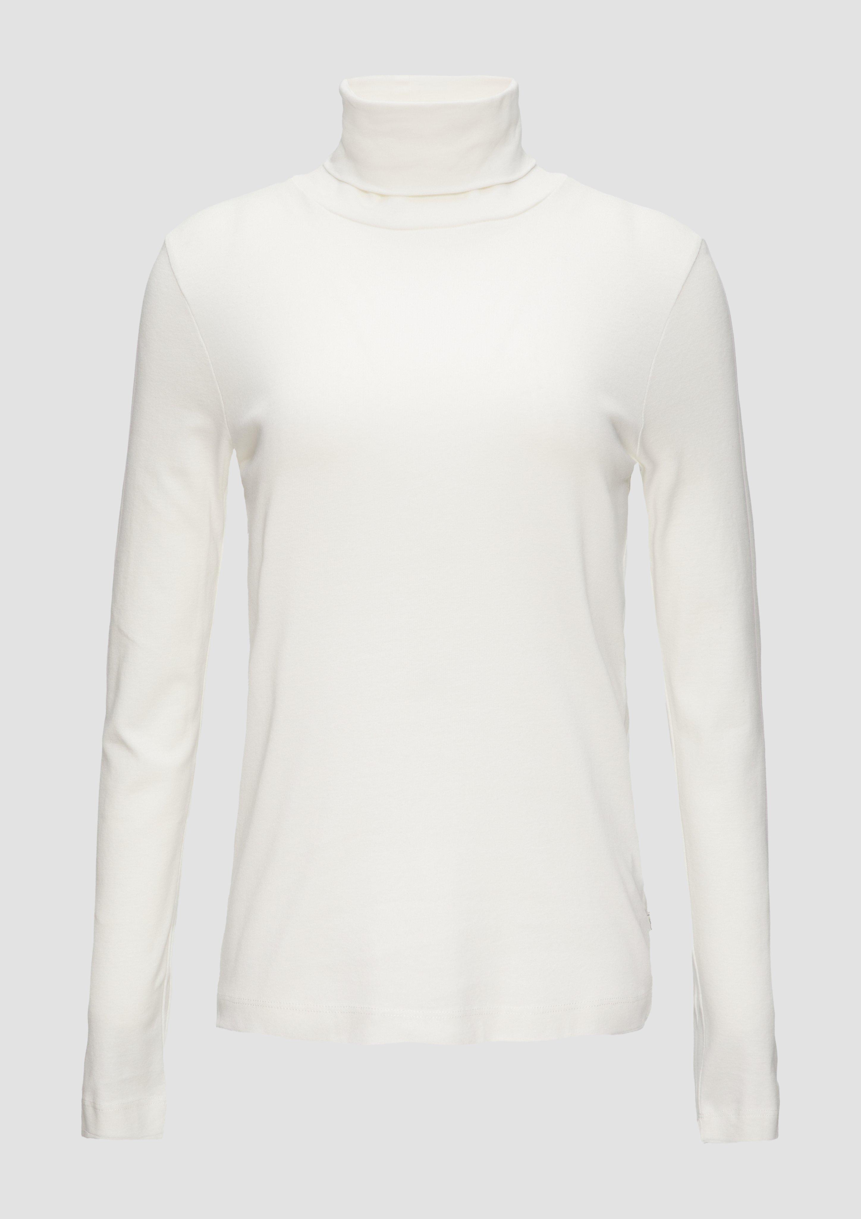 QS - Langarmshirt mit Rollkragen, Damen, creme