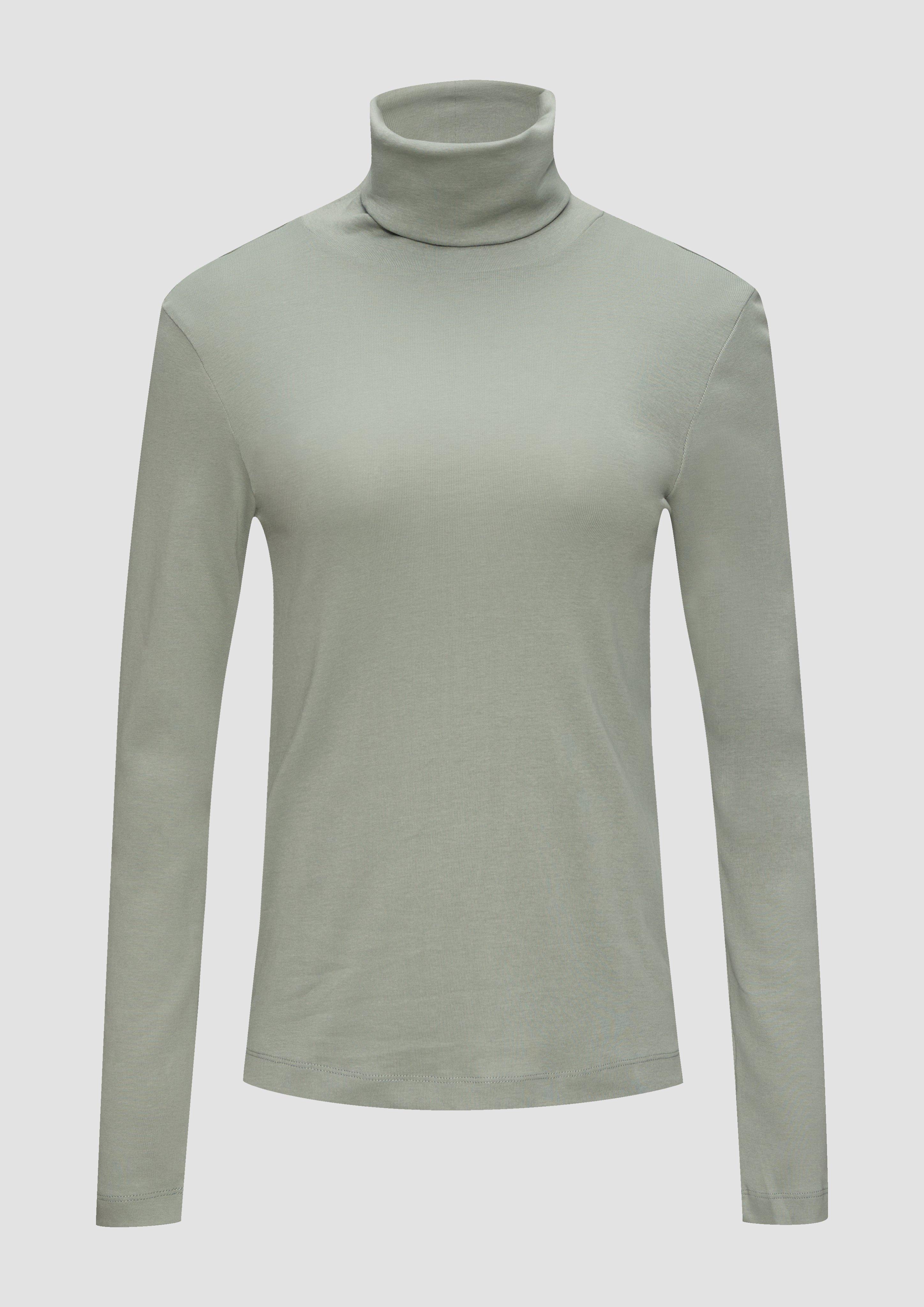 QS - Langarmshirt mit Rollkragen, Damen, grün