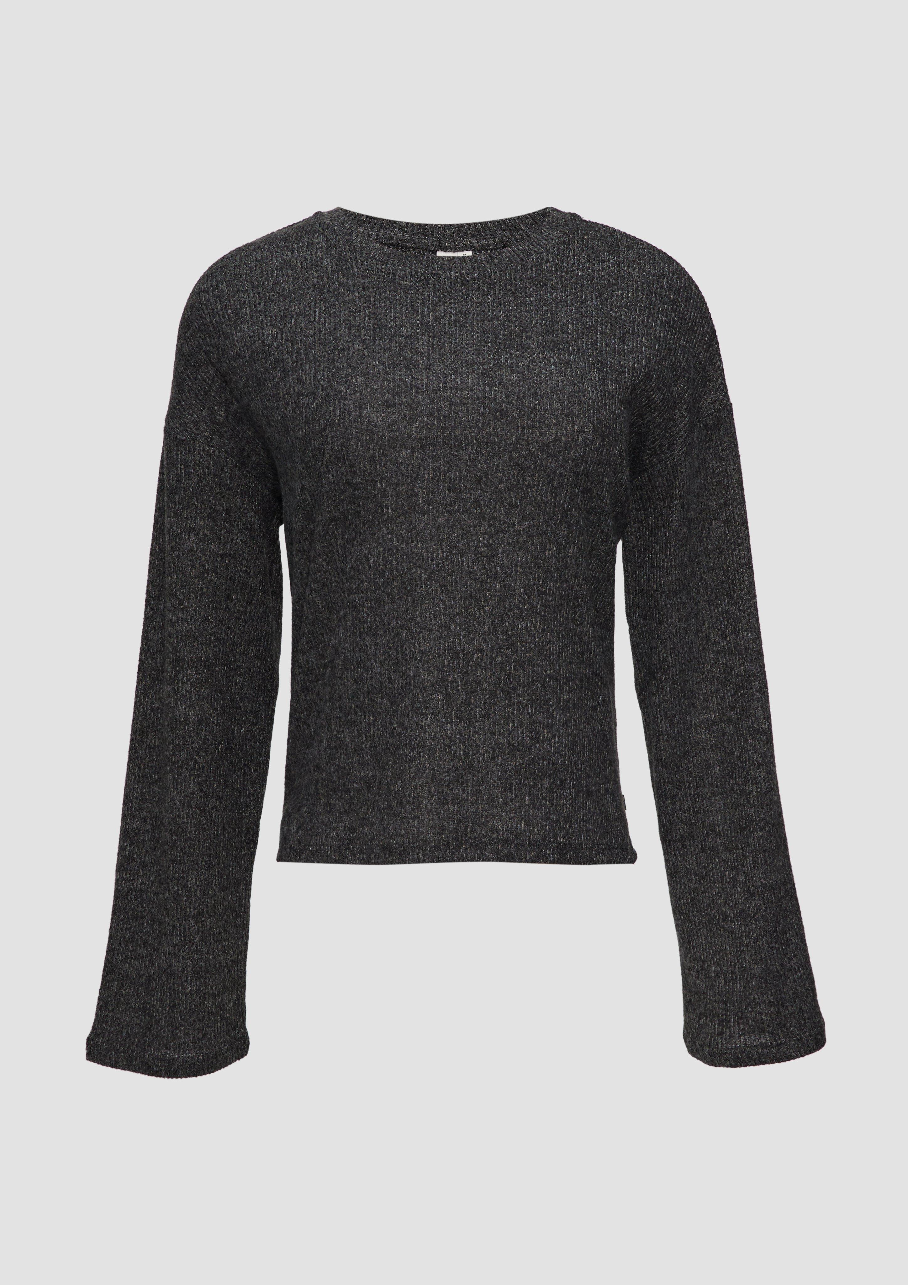 s.Oliver Flauschiges Rippshirt in melierter Optik