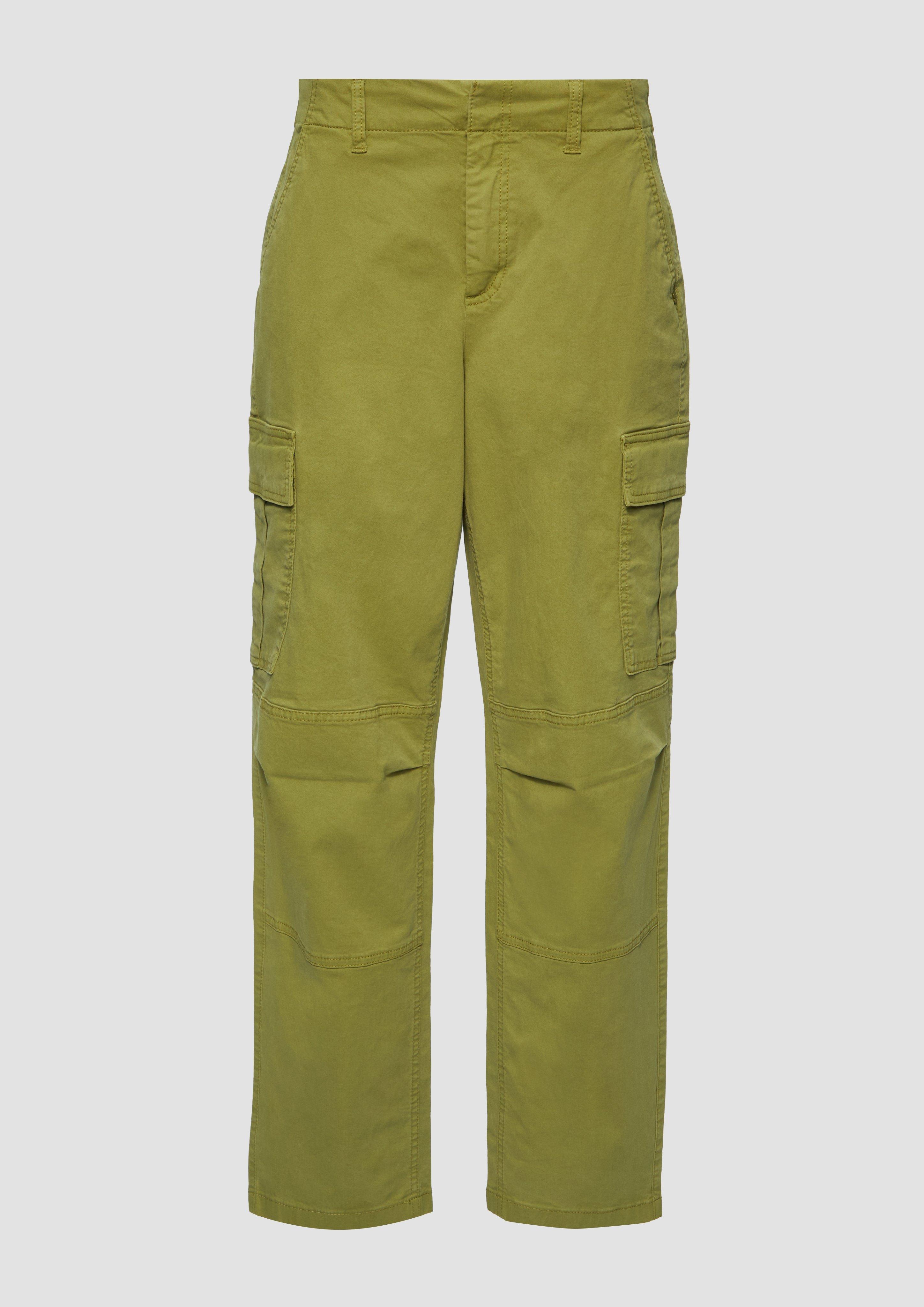 s.Oliver - Lässige Cargohose mit Nahtdetails, Damen, Grün