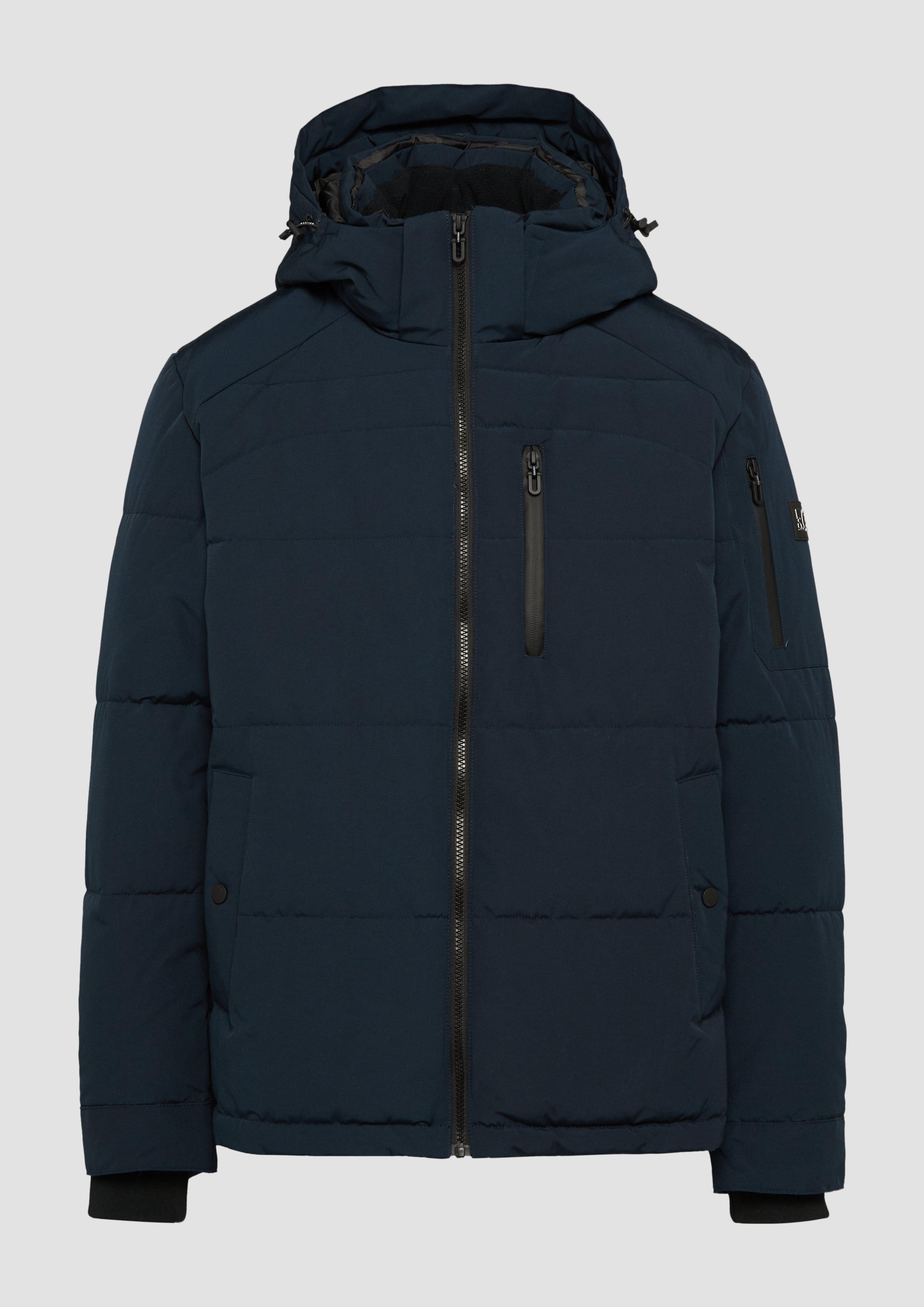 s.Oliver - Wasserabweisende Steppjacke mit abnehmbarer Kapuze, Herren, blau