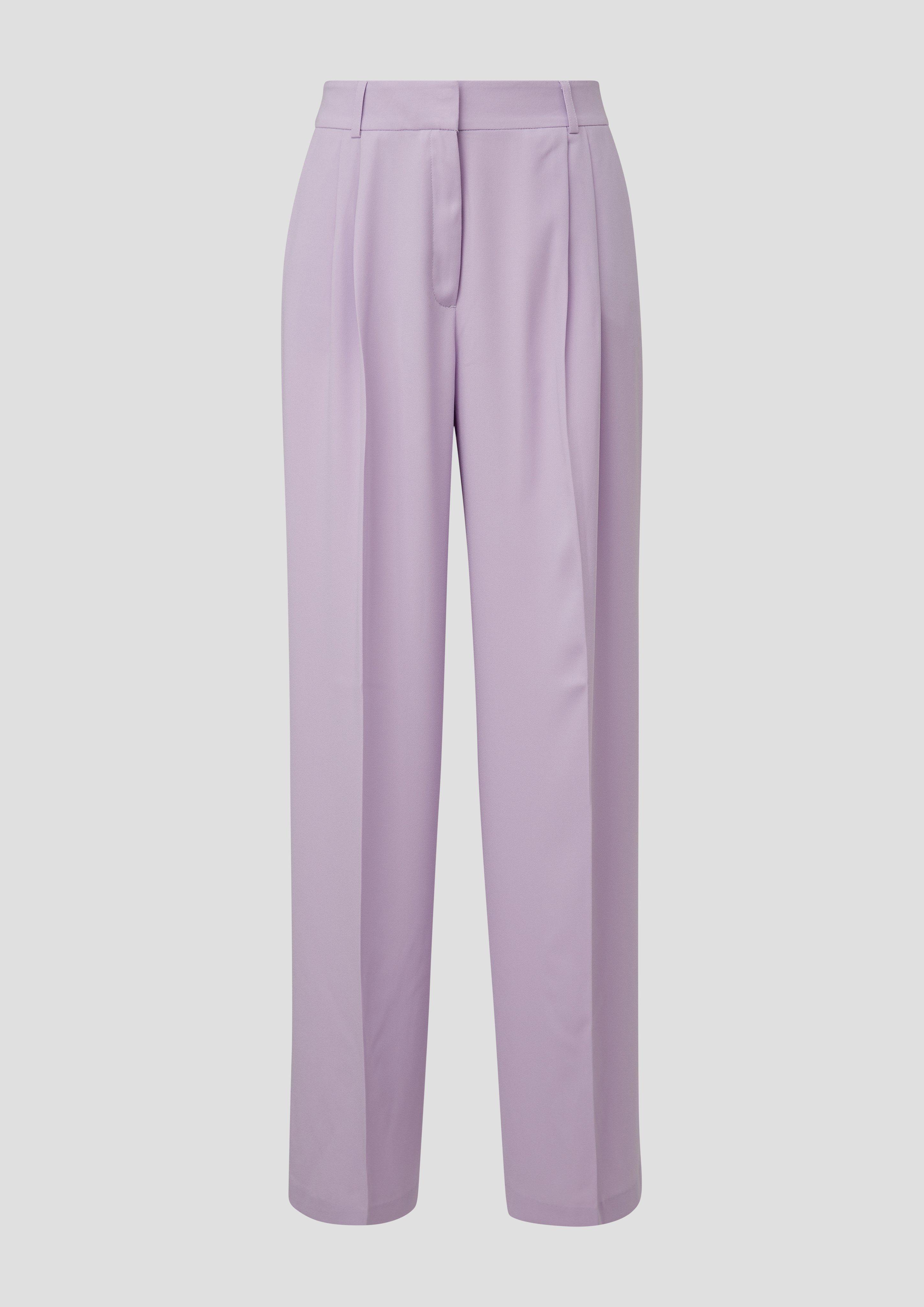 s.Oliver - Relaxed: High-Rise-Hose mit Crêpestruktur, Damen, lila