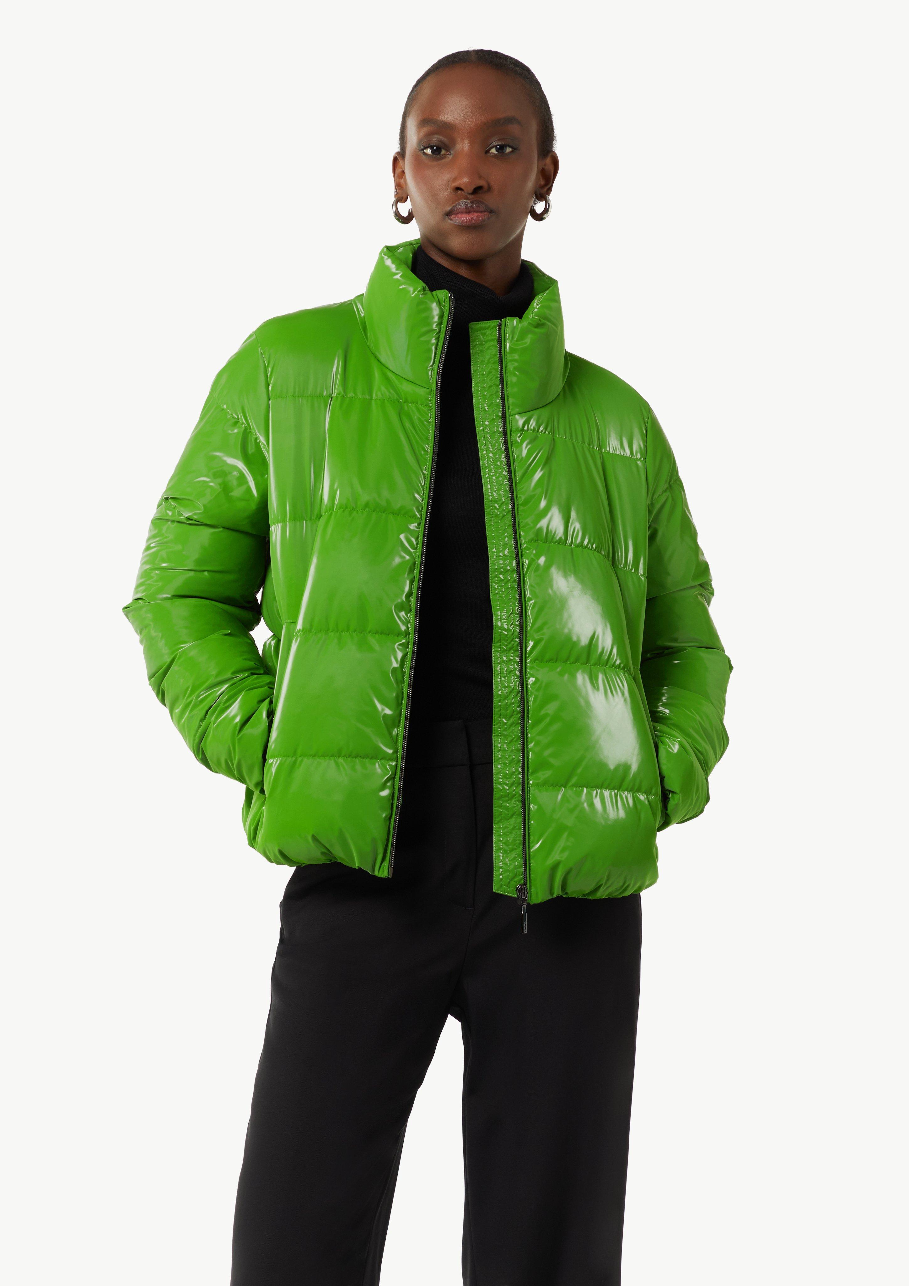 Shiny jacket with quilting - green | Comma Shiny jacket with quilting - green | Comma