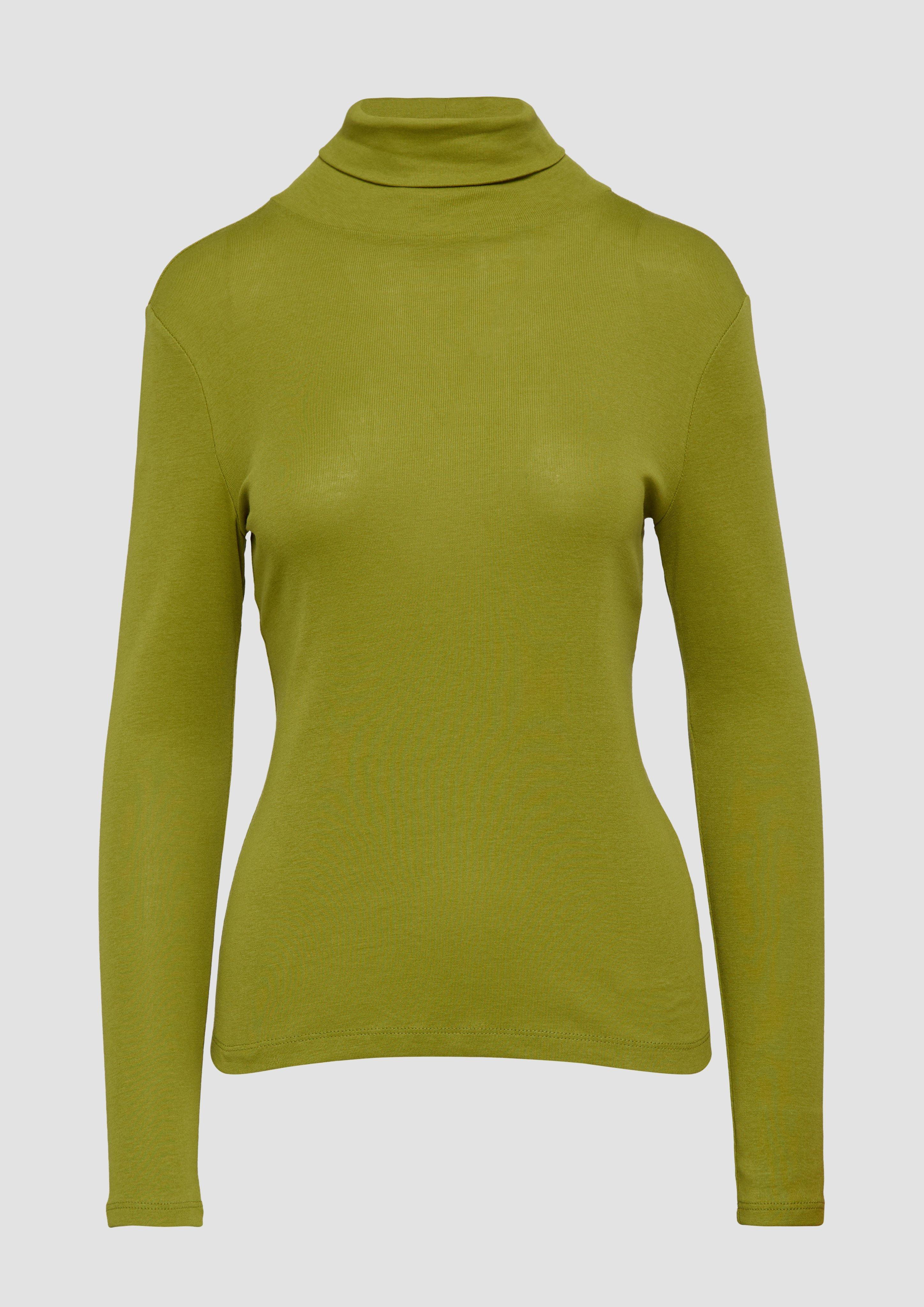 Thumbnail - s.Oliver - Elastisches Langarmshirt mit Rollkragen, Damen, Grün
