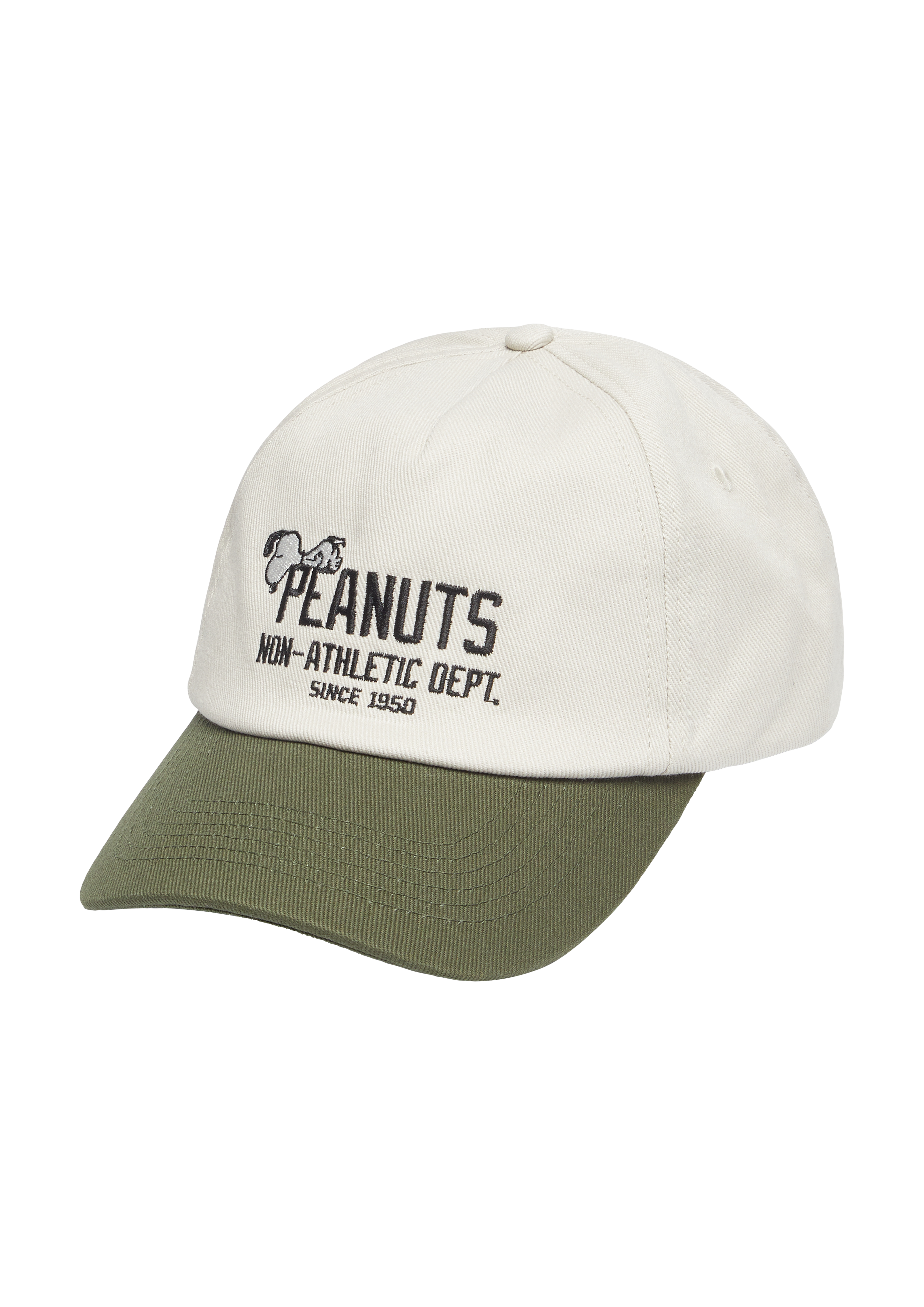 s.Oliver - Kappe mit Peanuts®-Stickerei, Herren, creme|olive