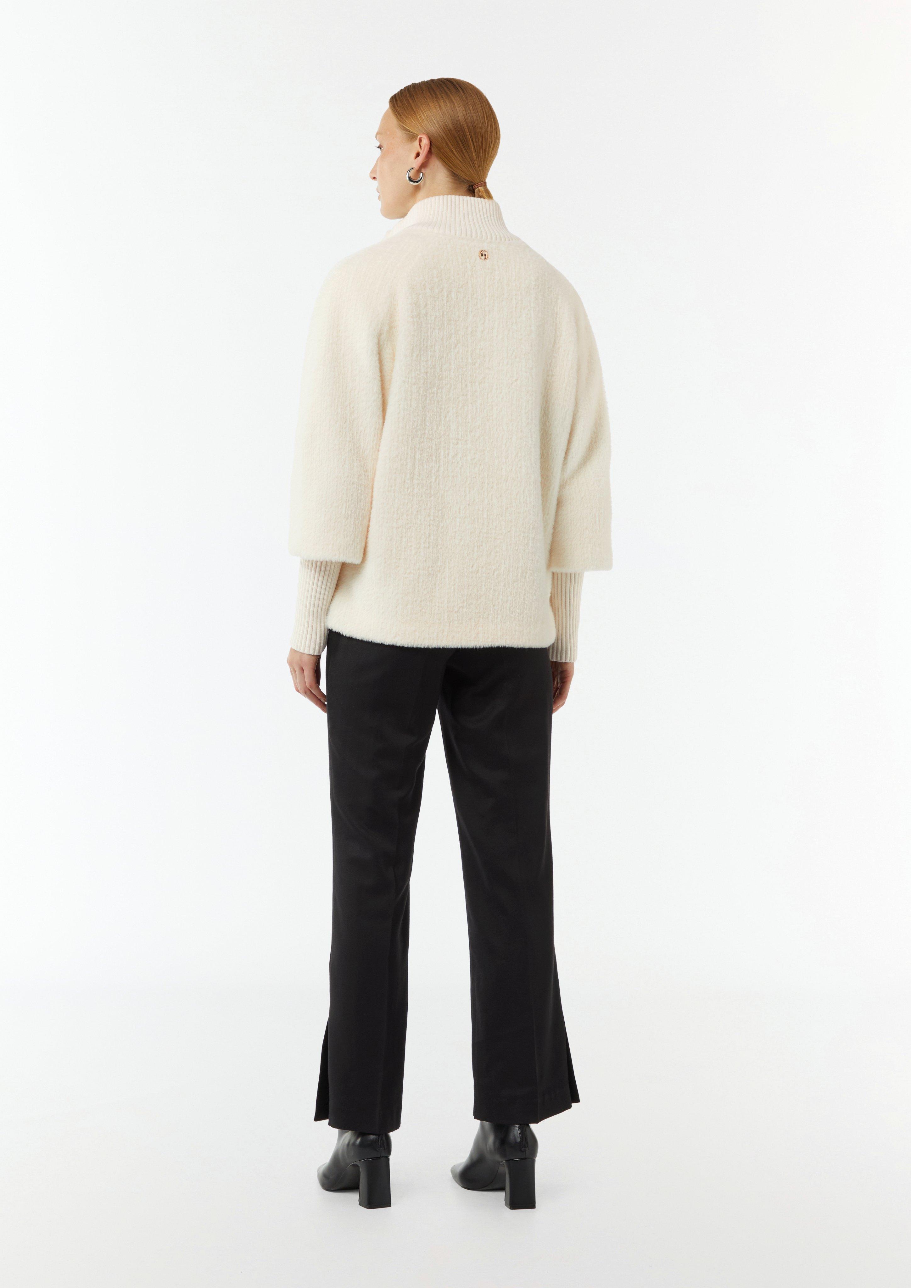 Soft wool cape with a stand-up collar - white | Comma Soft wool cape with a stand-up collar - white | Comma