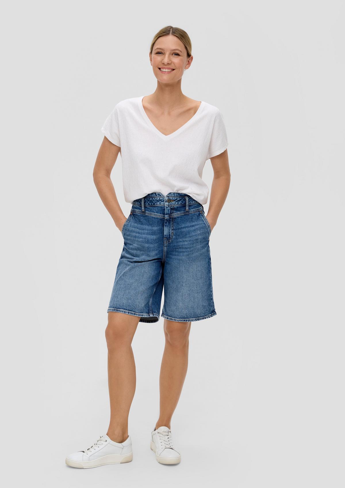 Bermuda-Jeans / High Rise / Tapered Leg / mit Frontpasse