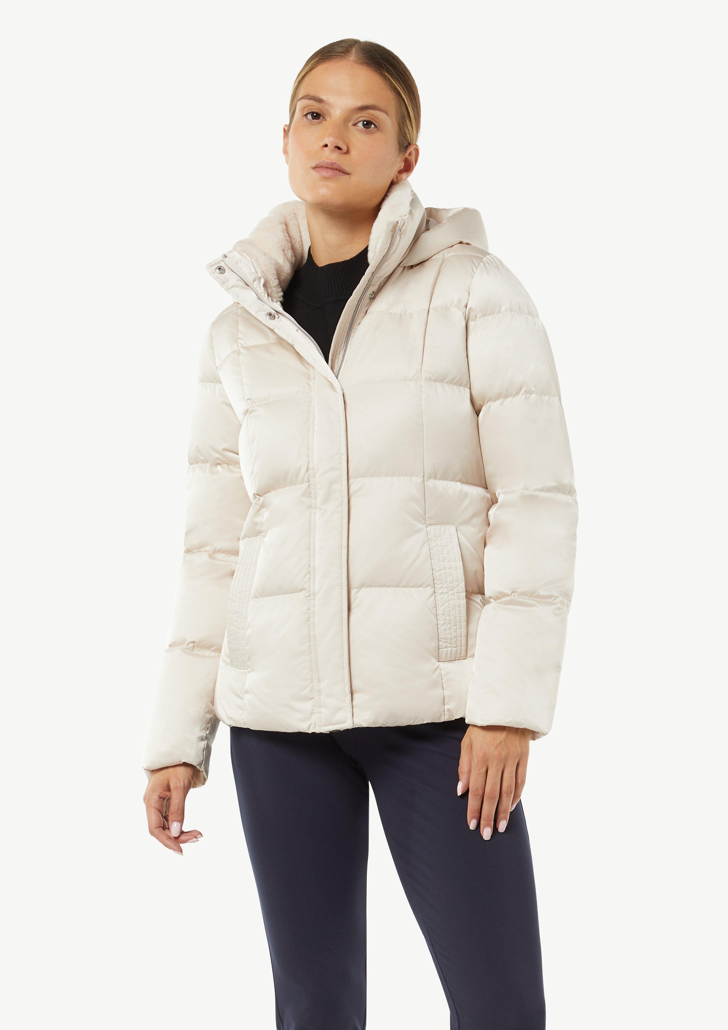 Puffer jacket with a soft inner collar - Beige | SCAYLE