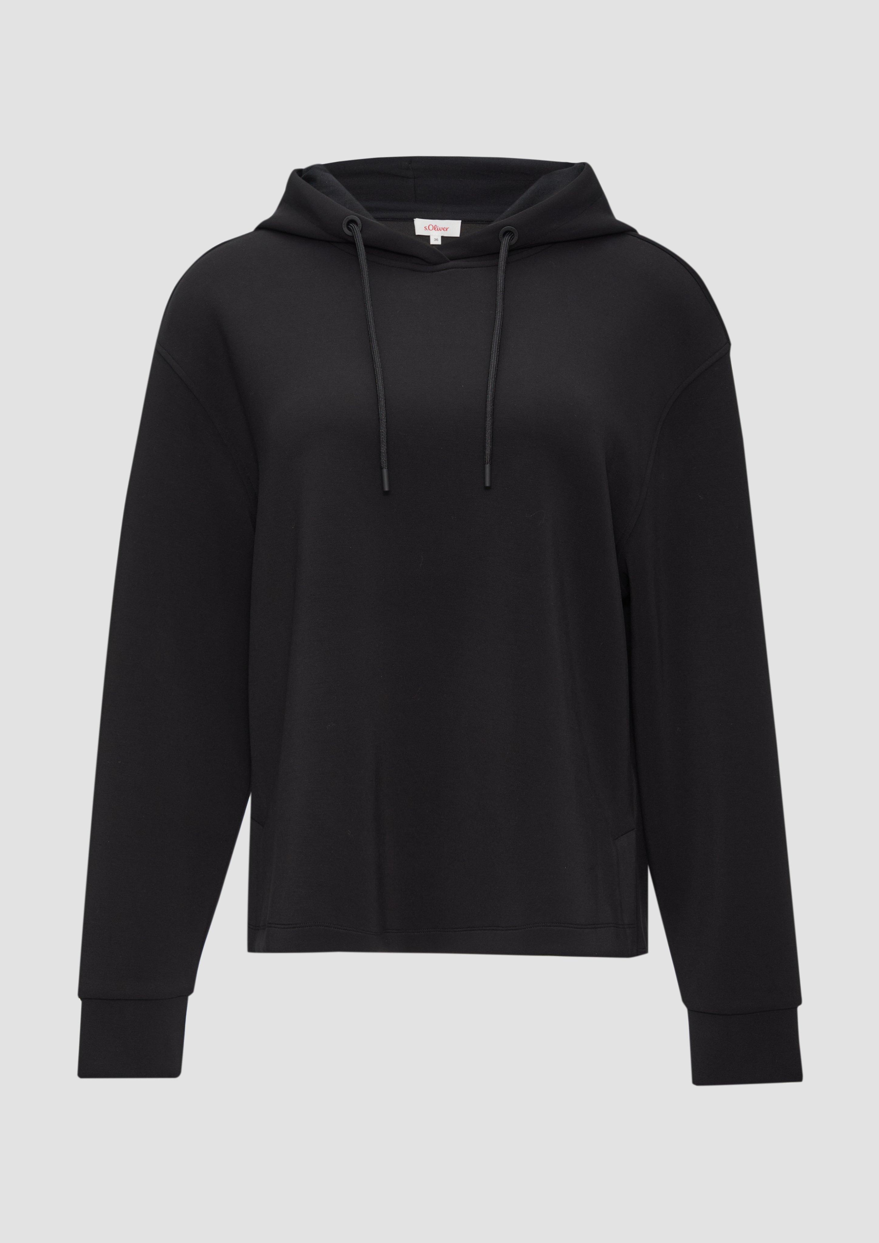 s.Oliver - Hoodie aus Scuba im Relaxed Fit, Damen, schwarz