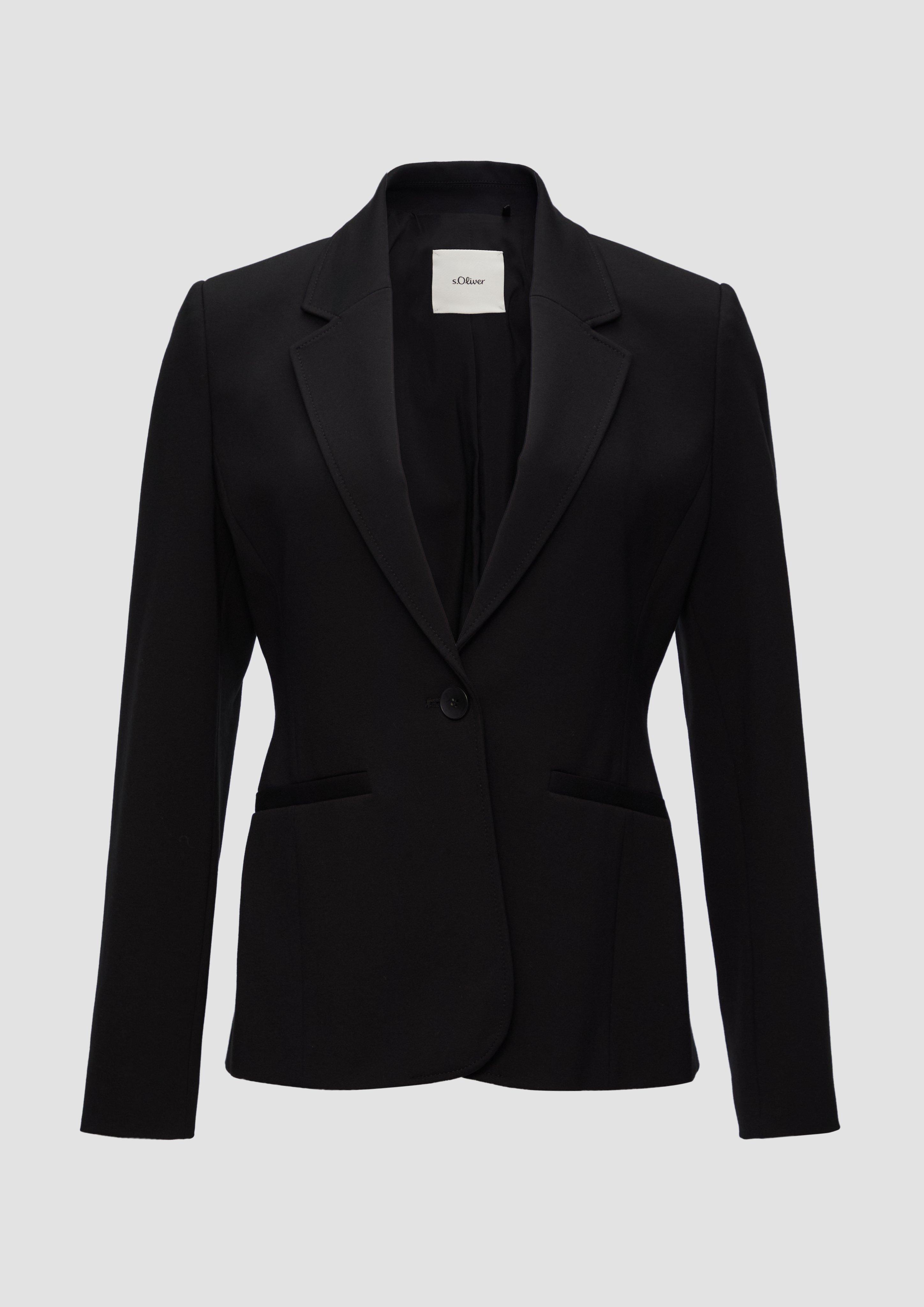 s.Oliver - Taillierter Blazer mit Reverskragen, Damen, schwarz