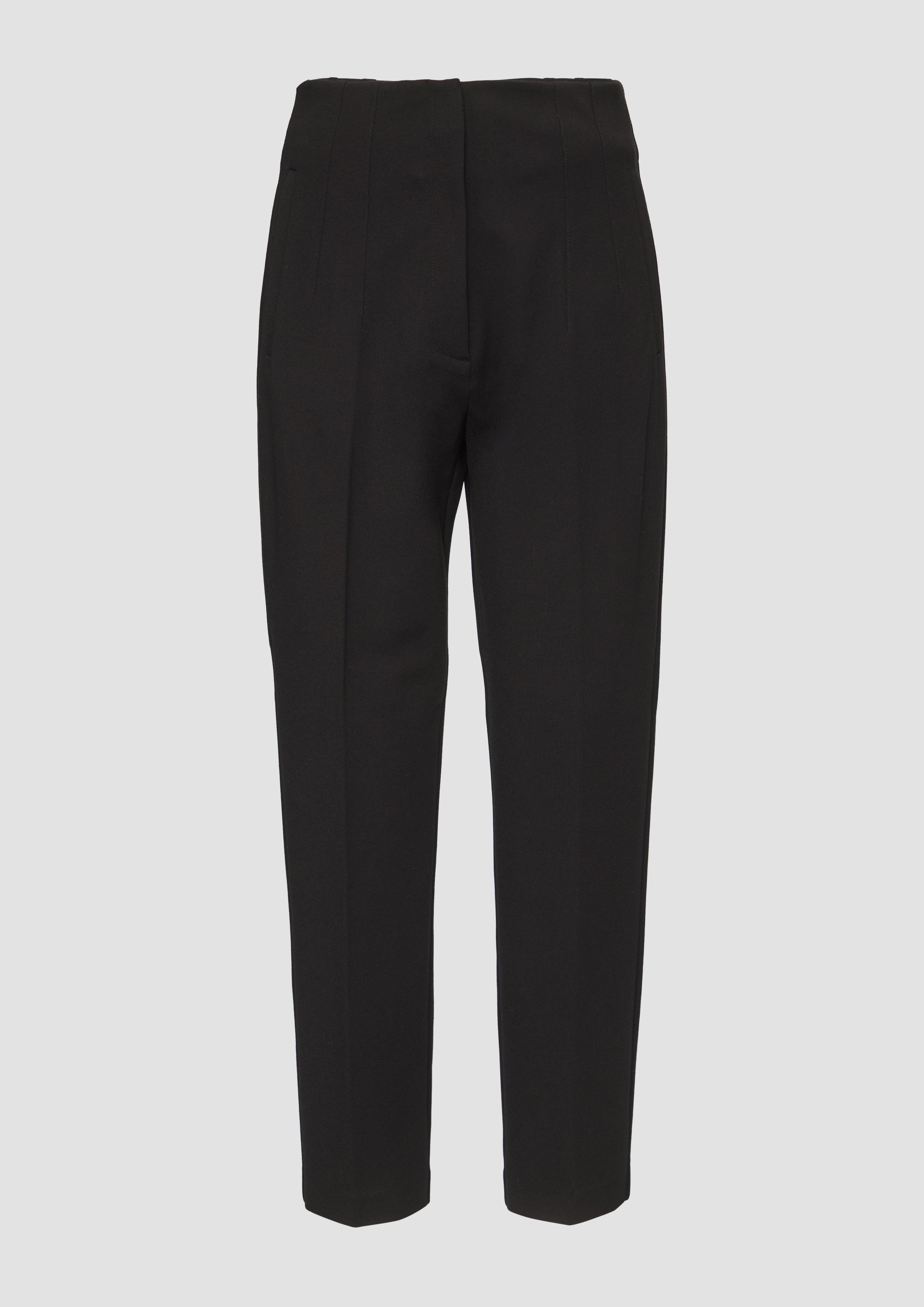 s.Oliver - Slim: Jerseyhose mit Tapered Leg, Damen, schwarz