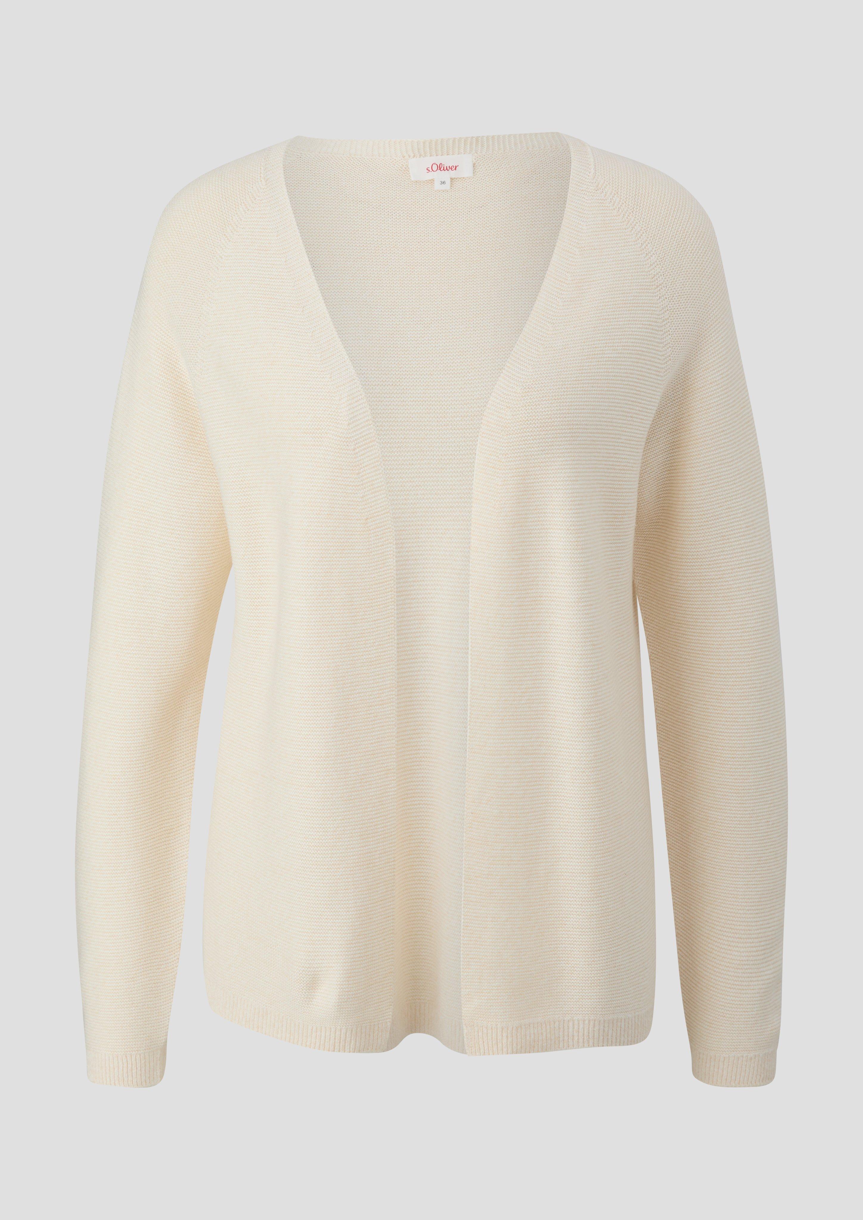 s.Oliver - Strickjacke aus Viskosemix, Damen, creme
