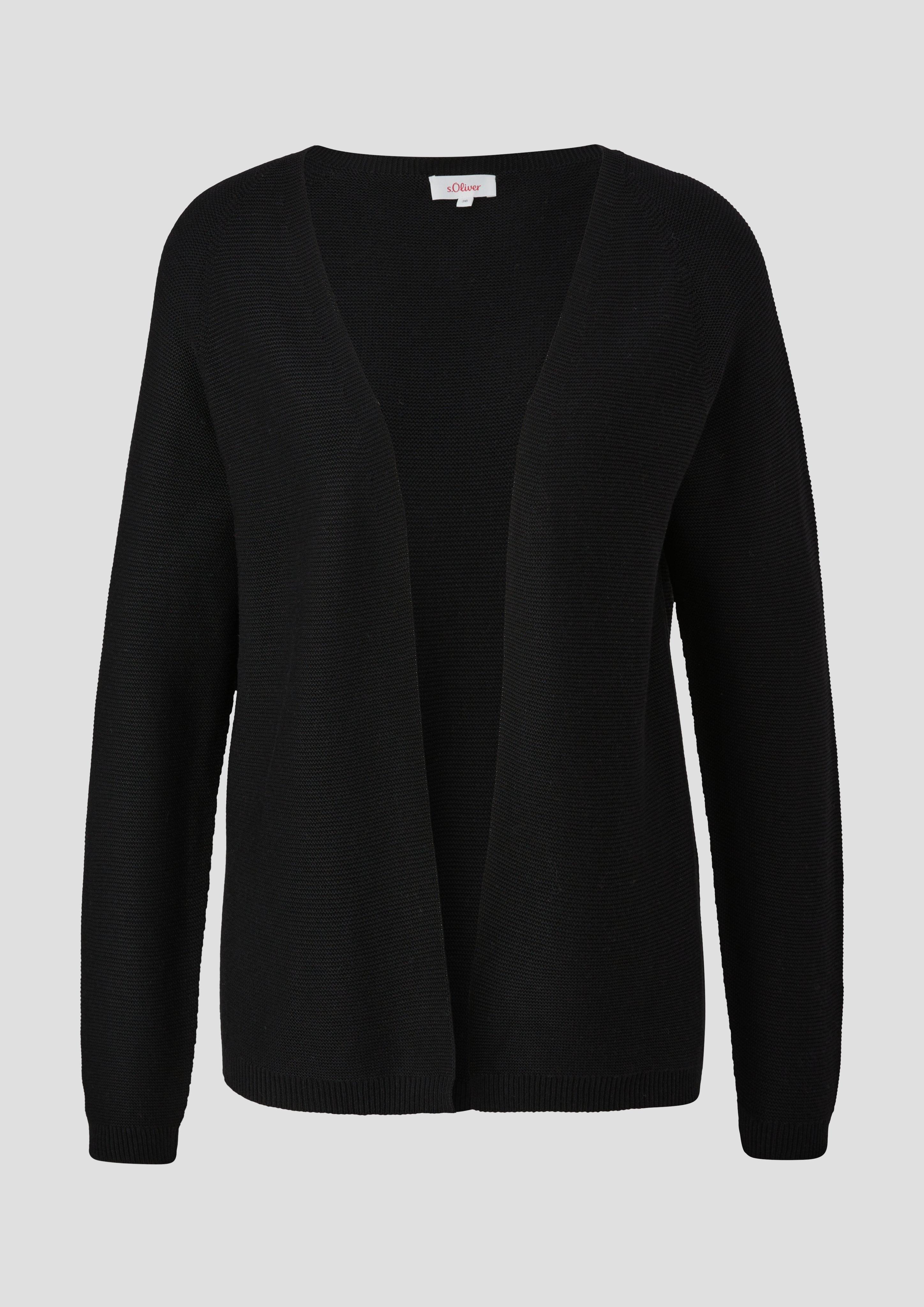 s.Oliver - Strickjacke aus Viskosemix, Damen, schwarz