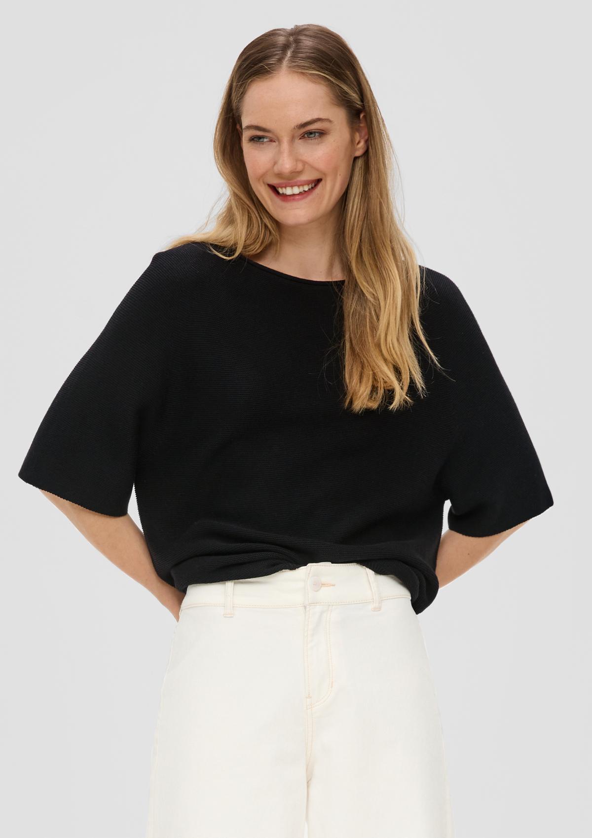 s.Oliver Relaxed-fit knitted jumper with short sleeves