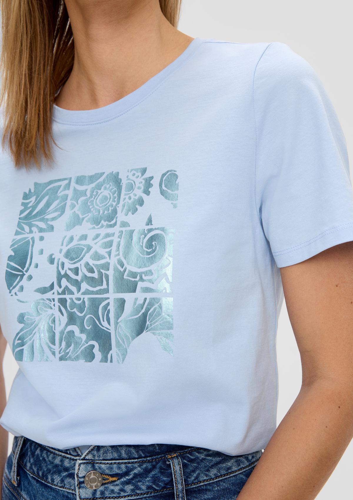 s.Oliver Baumwoll-T-Shirt mit frontseitigem Folien-Print