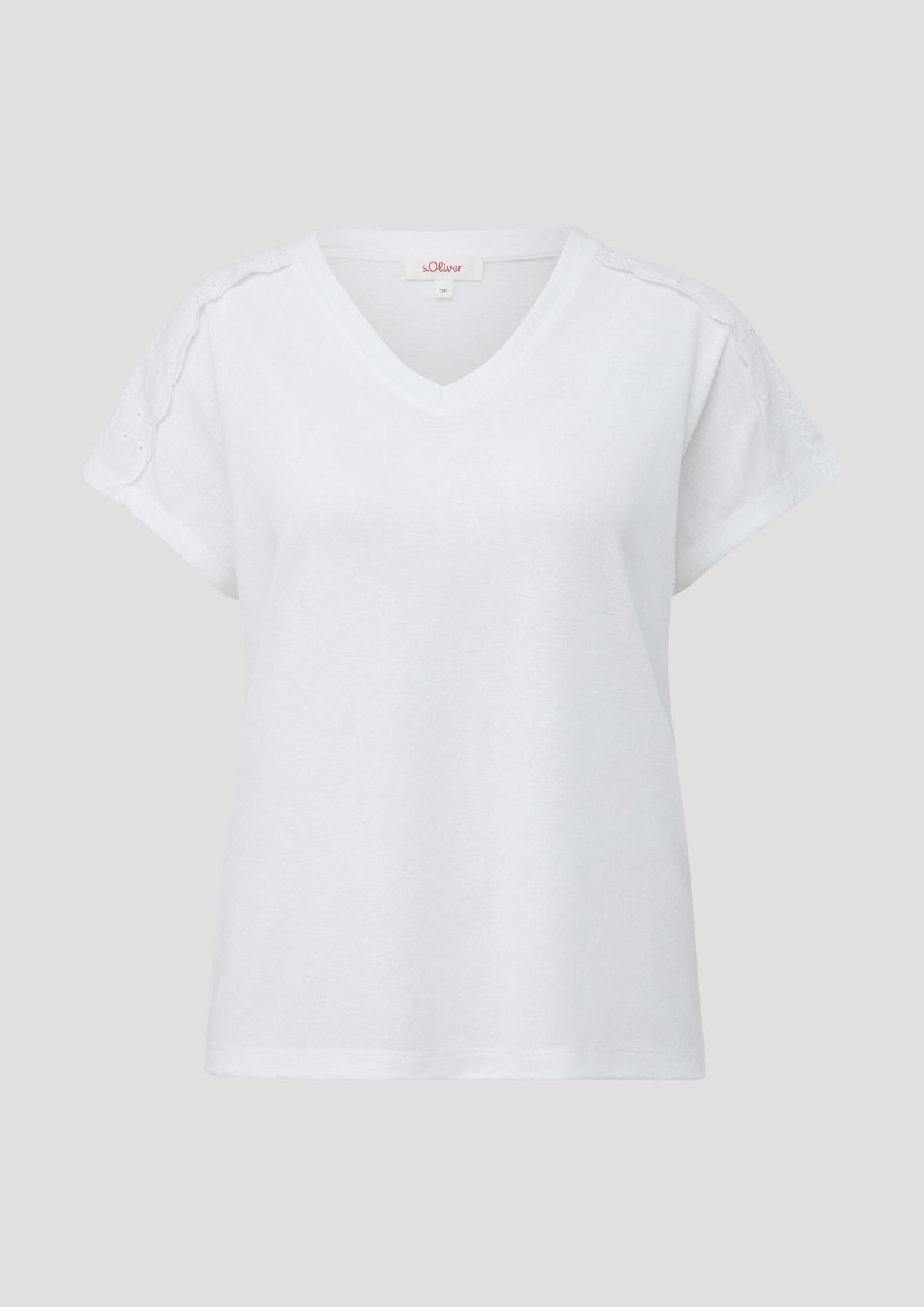 s.Oliver Jersey-T-Shirt im Relaxed Fit mit Spitzendetails