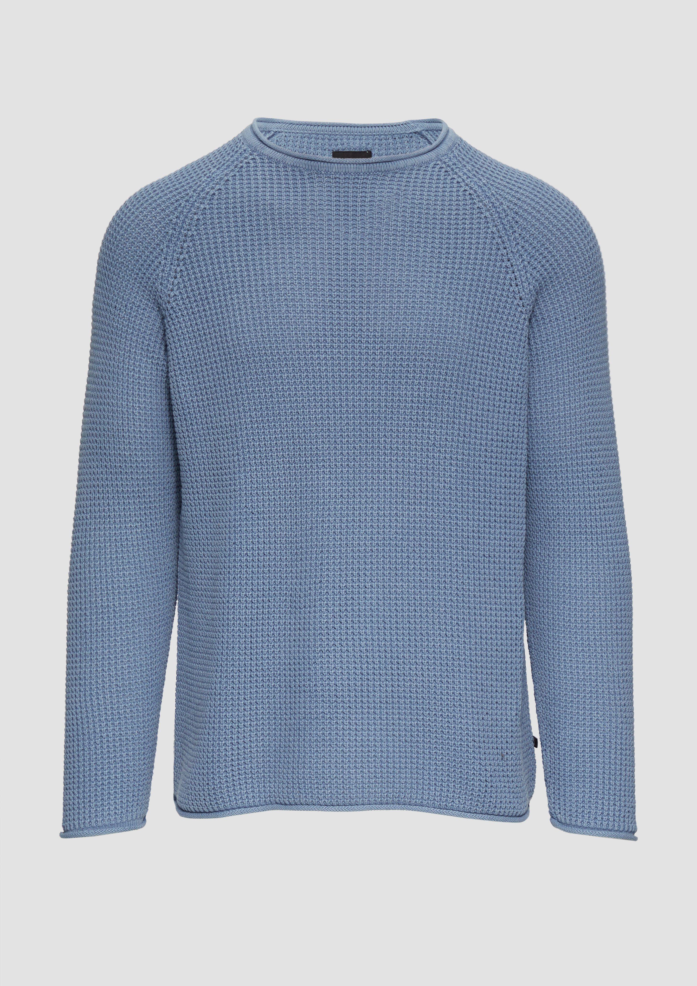 QS - Locker gestrickter Pullover mit Waschung, Herren, blau