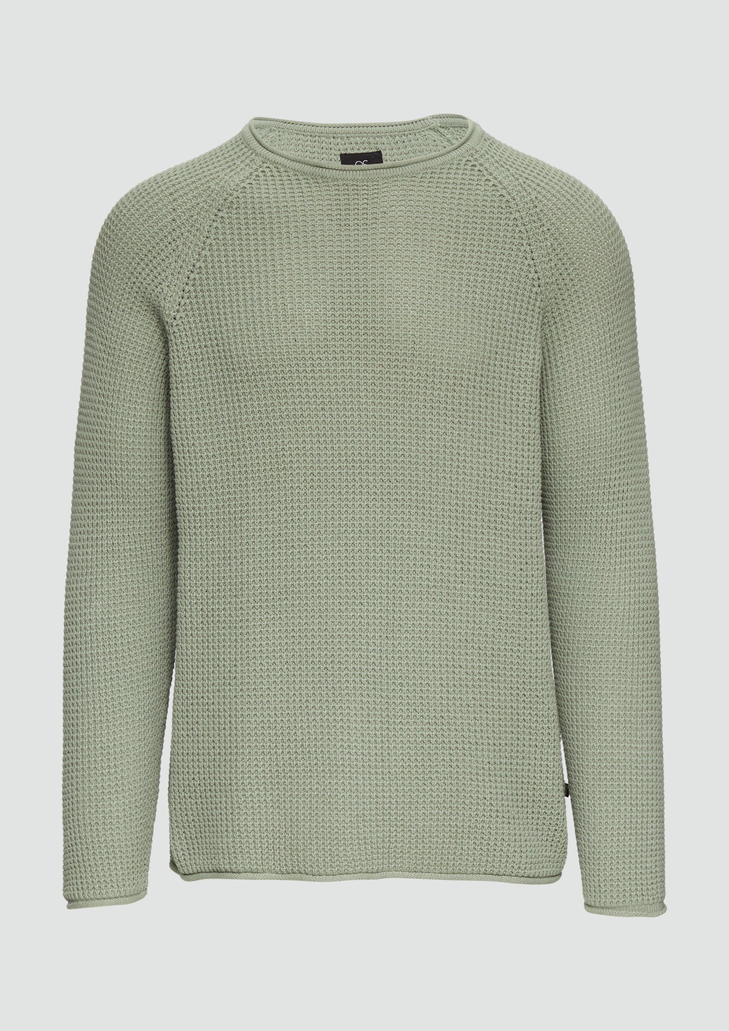 Thumbnail - QS - Locker gestrickter Pullover mit Waschung, Herren, grün