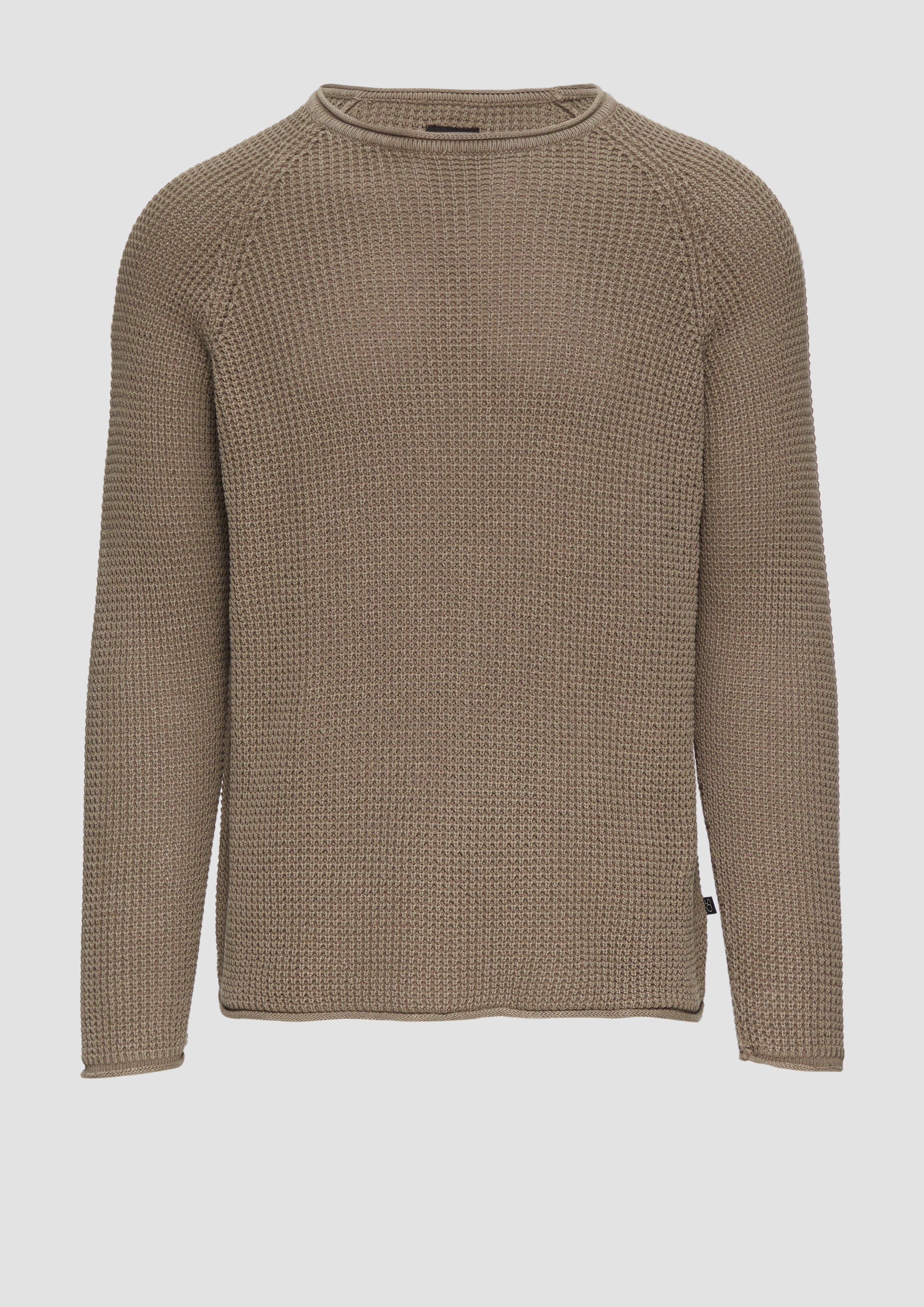 QS - Locker gestrickter Pullover mit Waschung, Herren, braun
