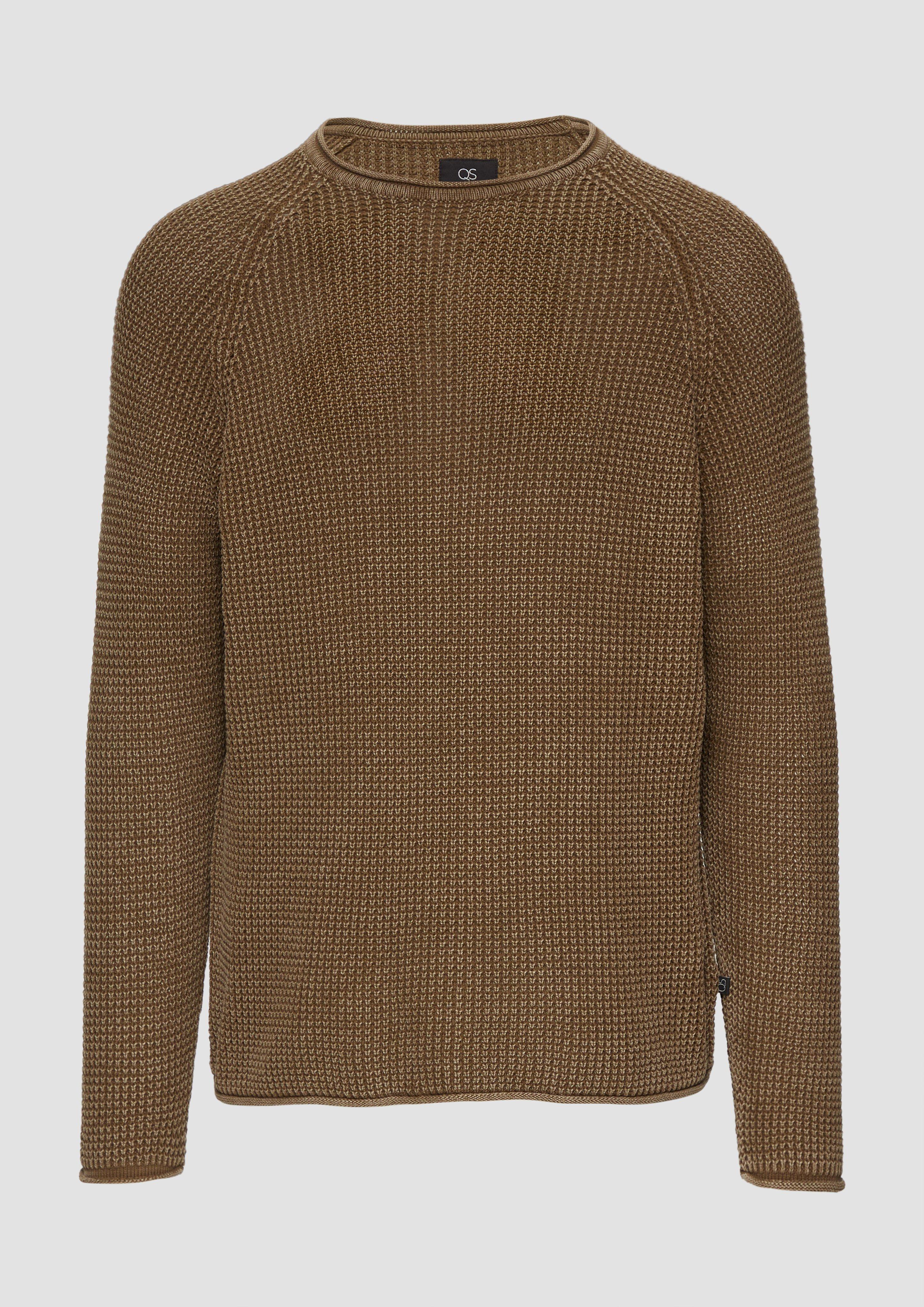 Thumbnail - QS - Locker gestrickter Pullover mit Waschung, Herren, braun