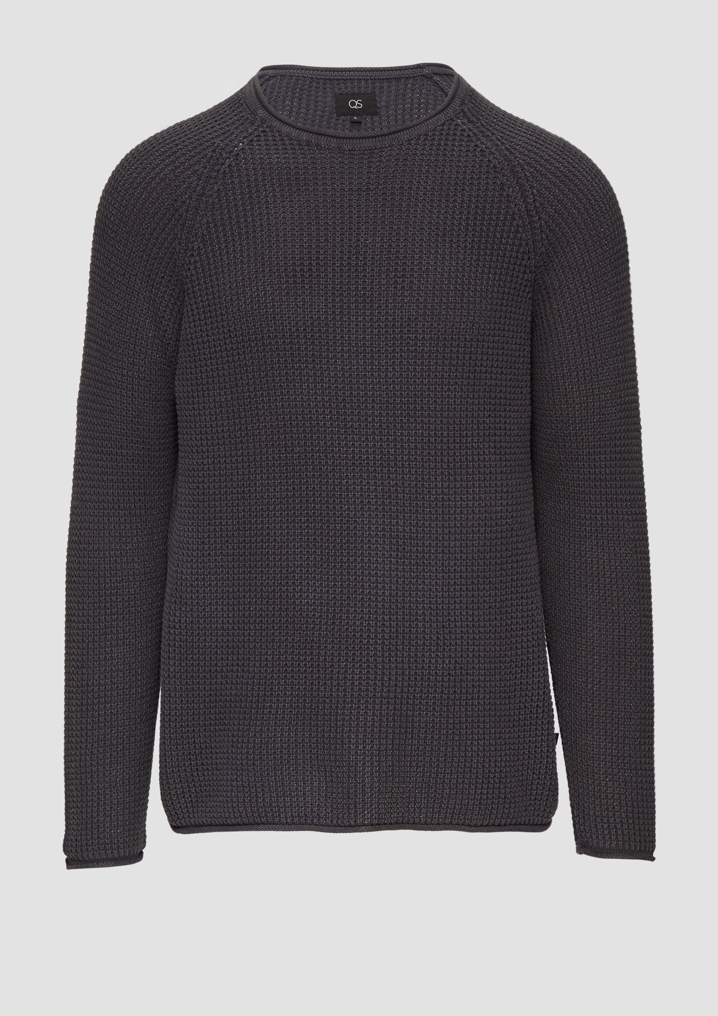Thumbnail - QS - Locker gestrickter Pullover mit Waschung, Herren, grau