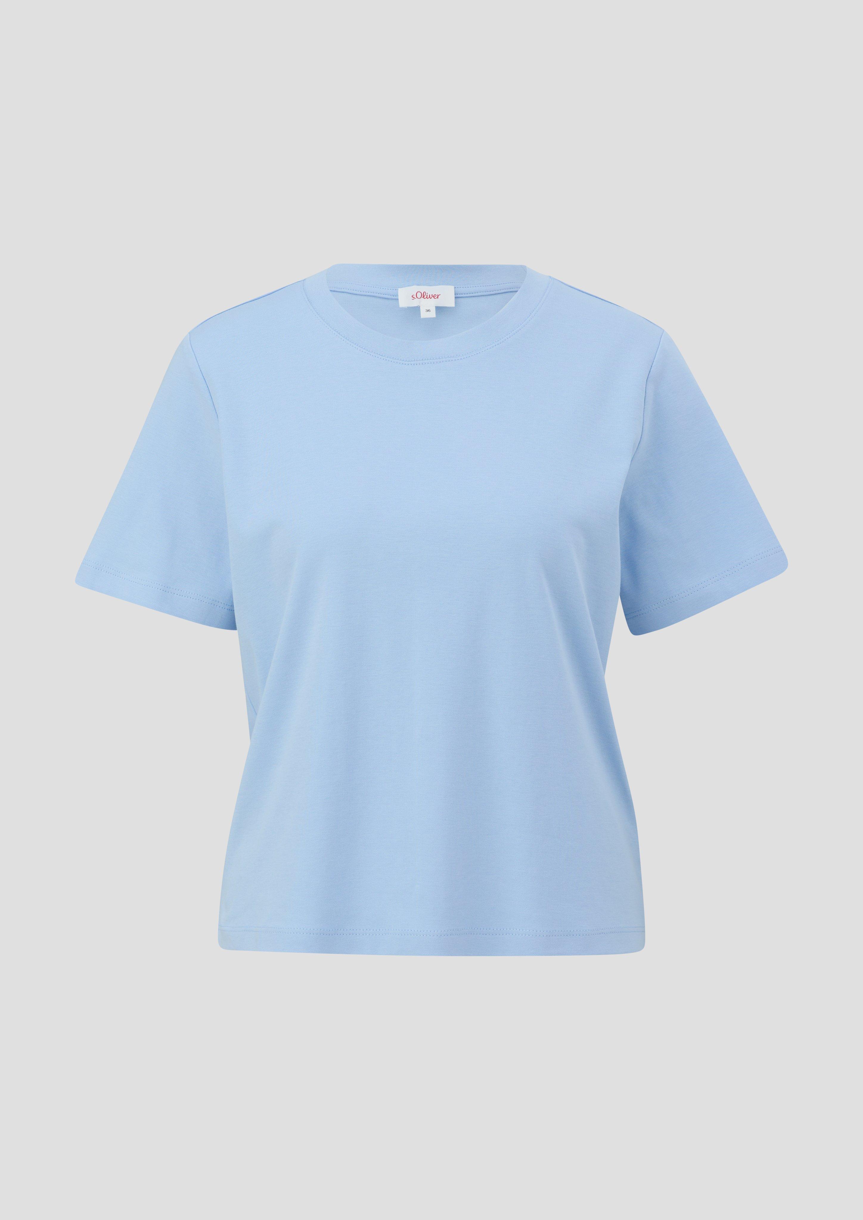 s.Oliver - Baumwollshirt mit Rundhalsausschnitt, Damen, blau