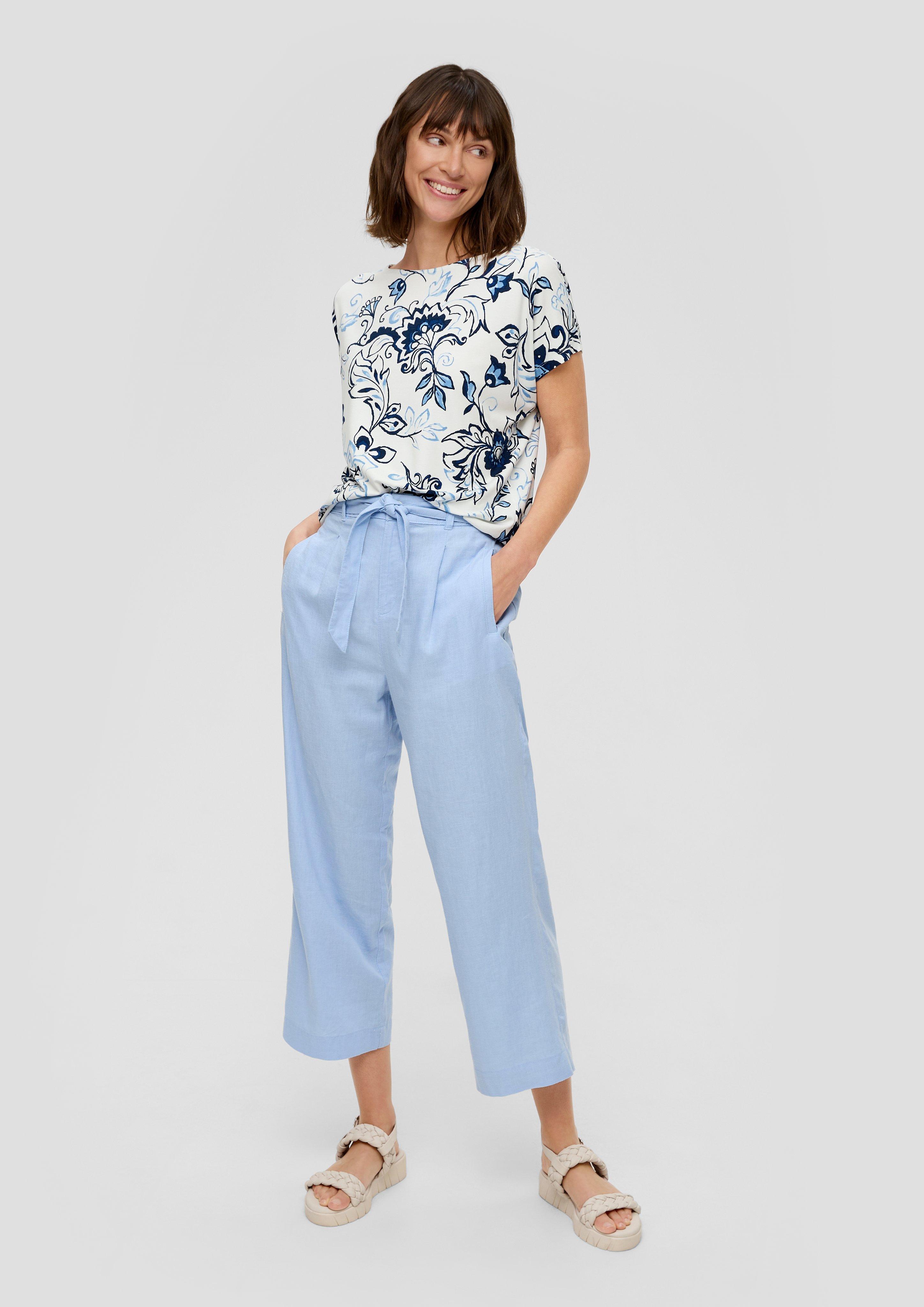 Viskose-Shirt mit All-over-Print im Relaxed Fit - ecru | s.Oliver