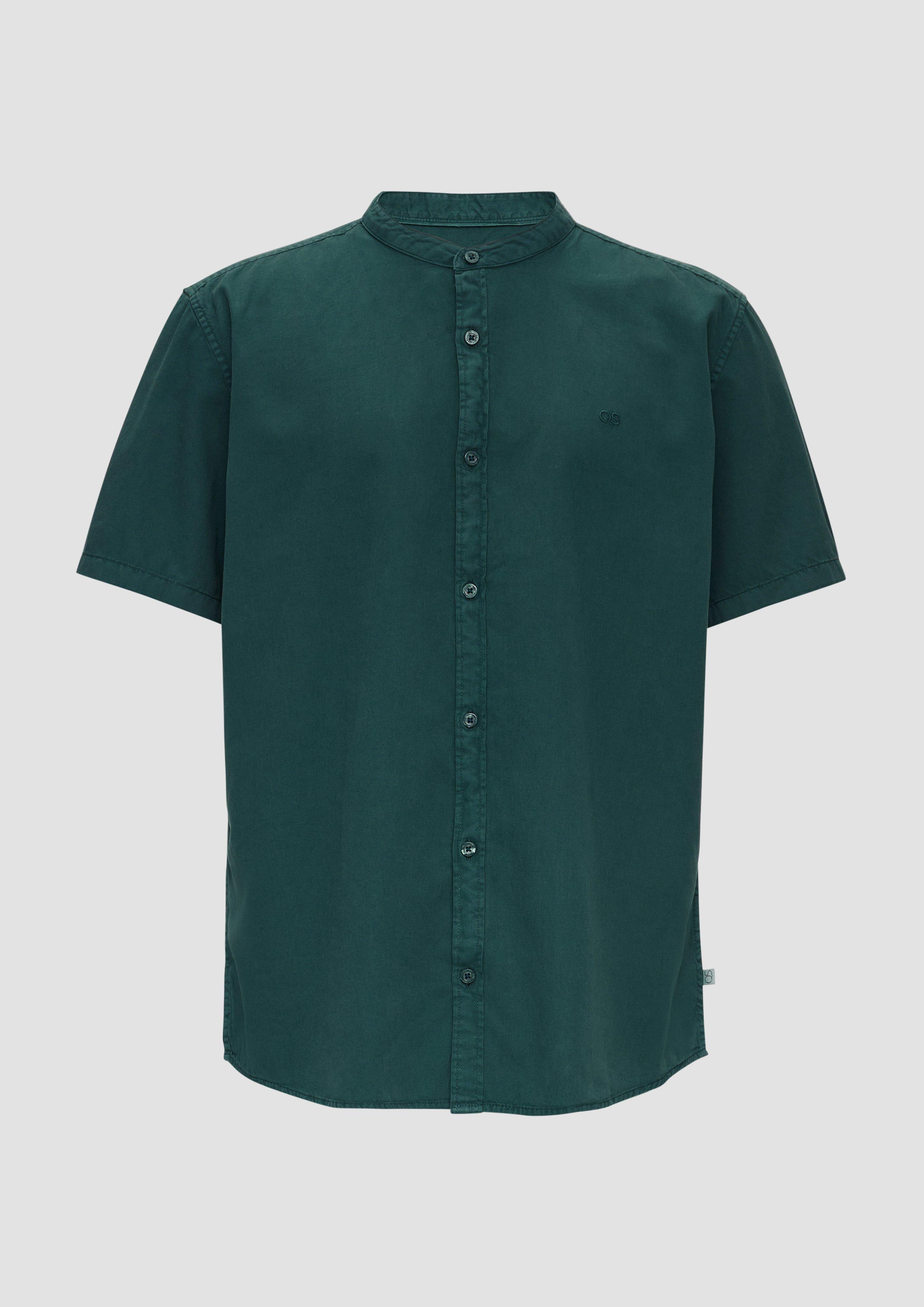 Thumbnail - QS - Hemd mit Stehkragen und Garment Dye, Herren, Blau