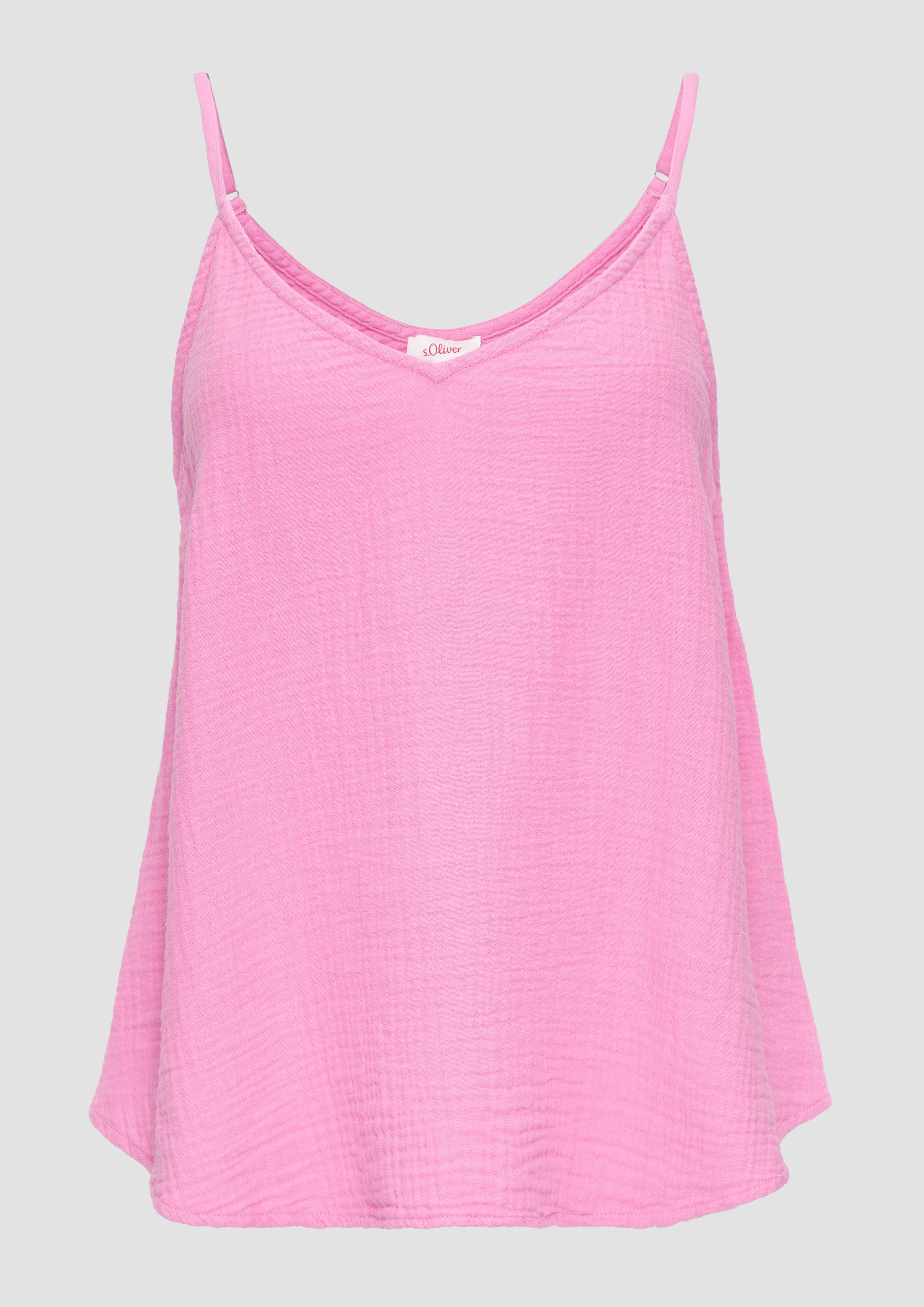 s.Oliver - Top mit Webstruktur im Relaxed Fit, Damen, Rosa