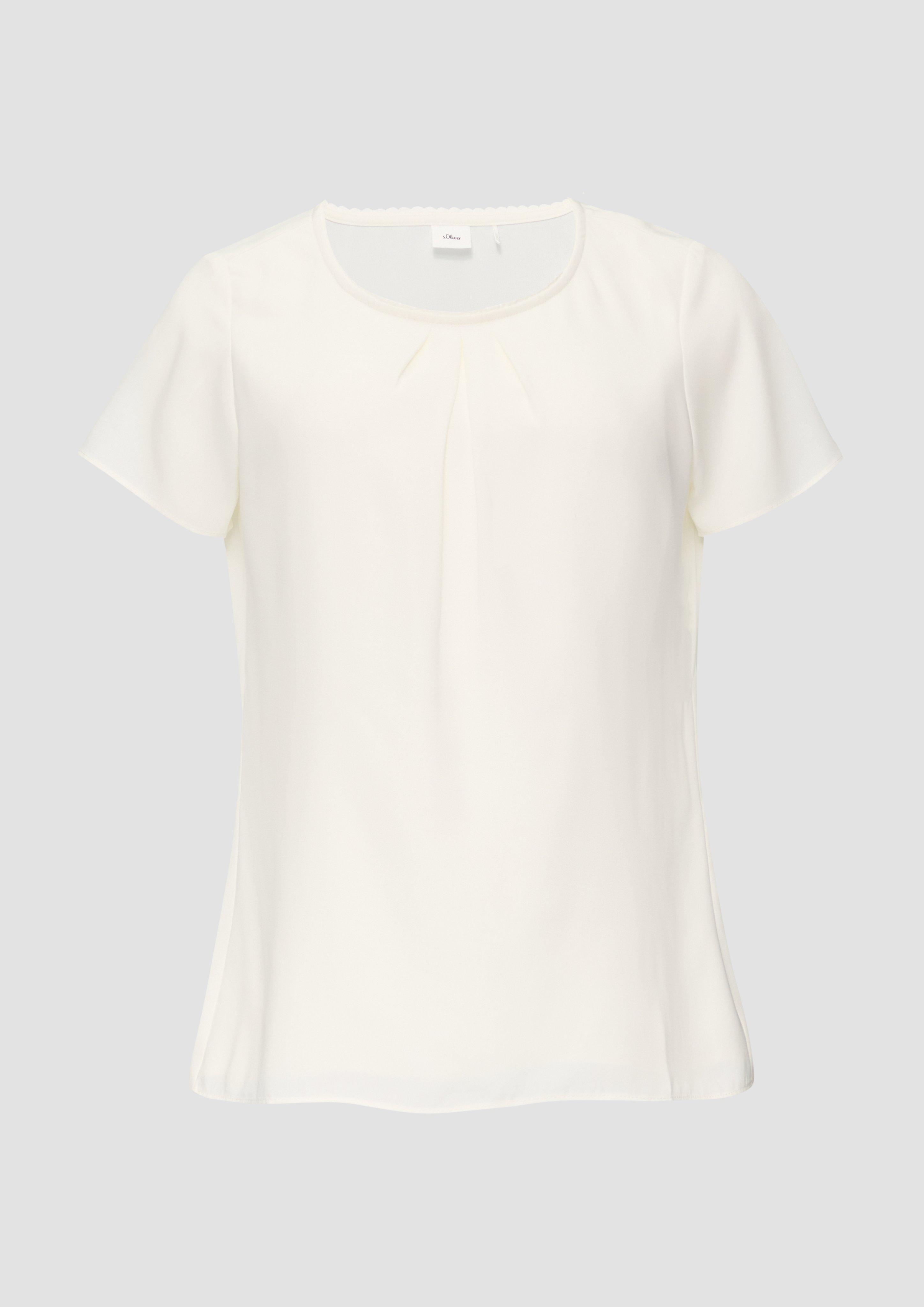 s.Oliver - Bluse mit Schmuckkante, Damen, creme