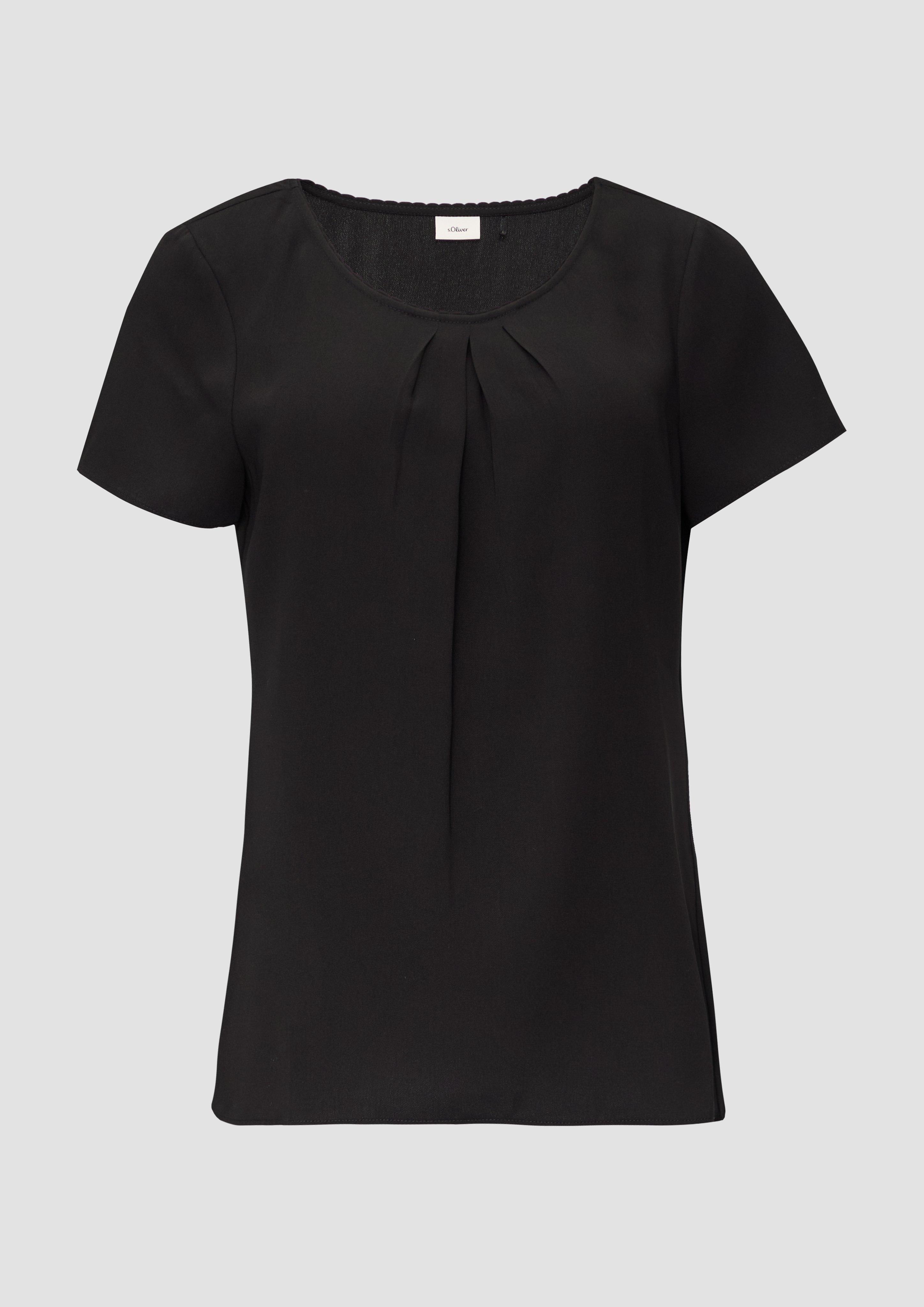 s.Oliver - Bluse mit Schmuckkante, Damen, schwarz