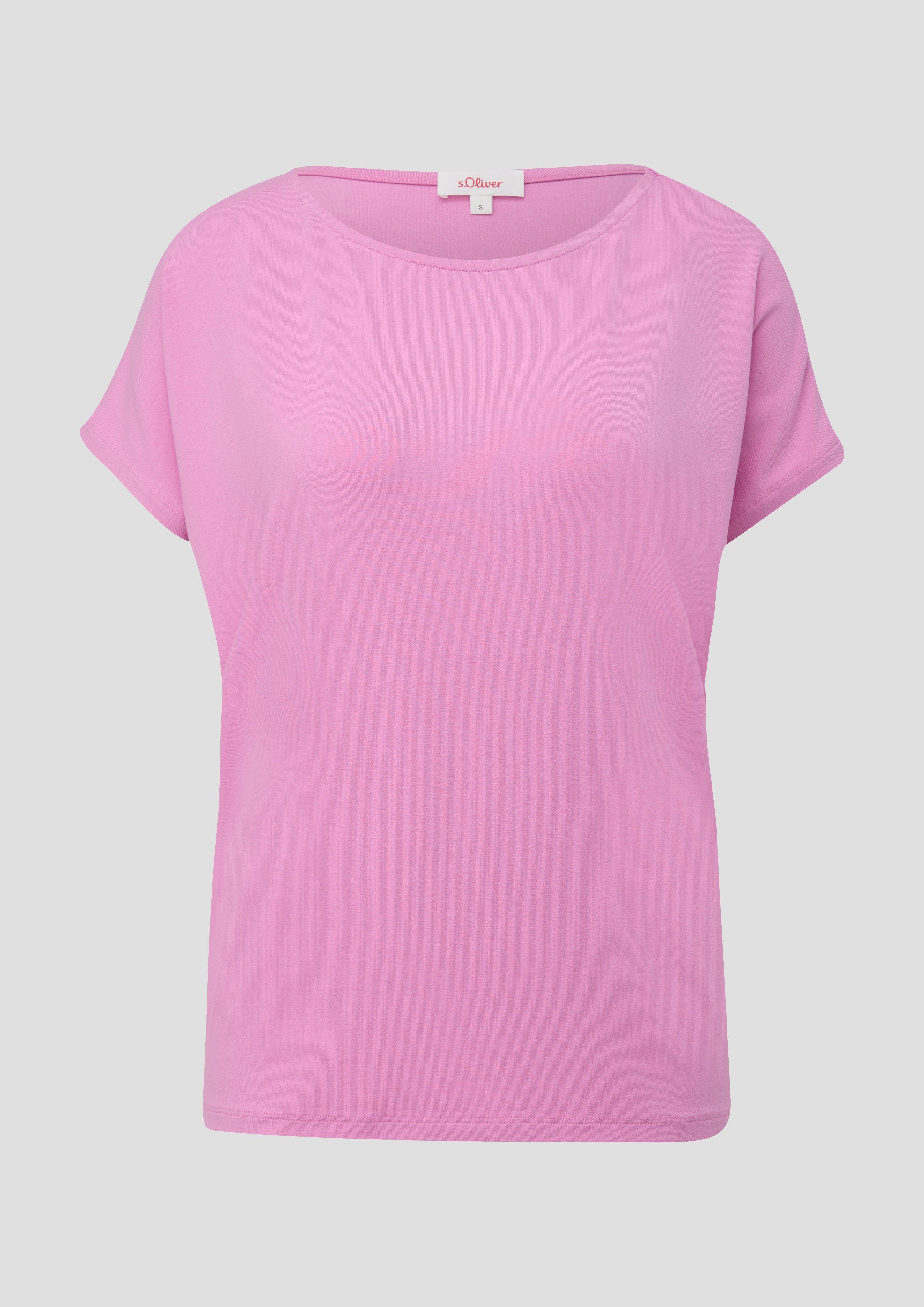 s.Oliver - Viskoseshirt mit überschnittener Schulter im Relaxed Fit, Damen, Rosa