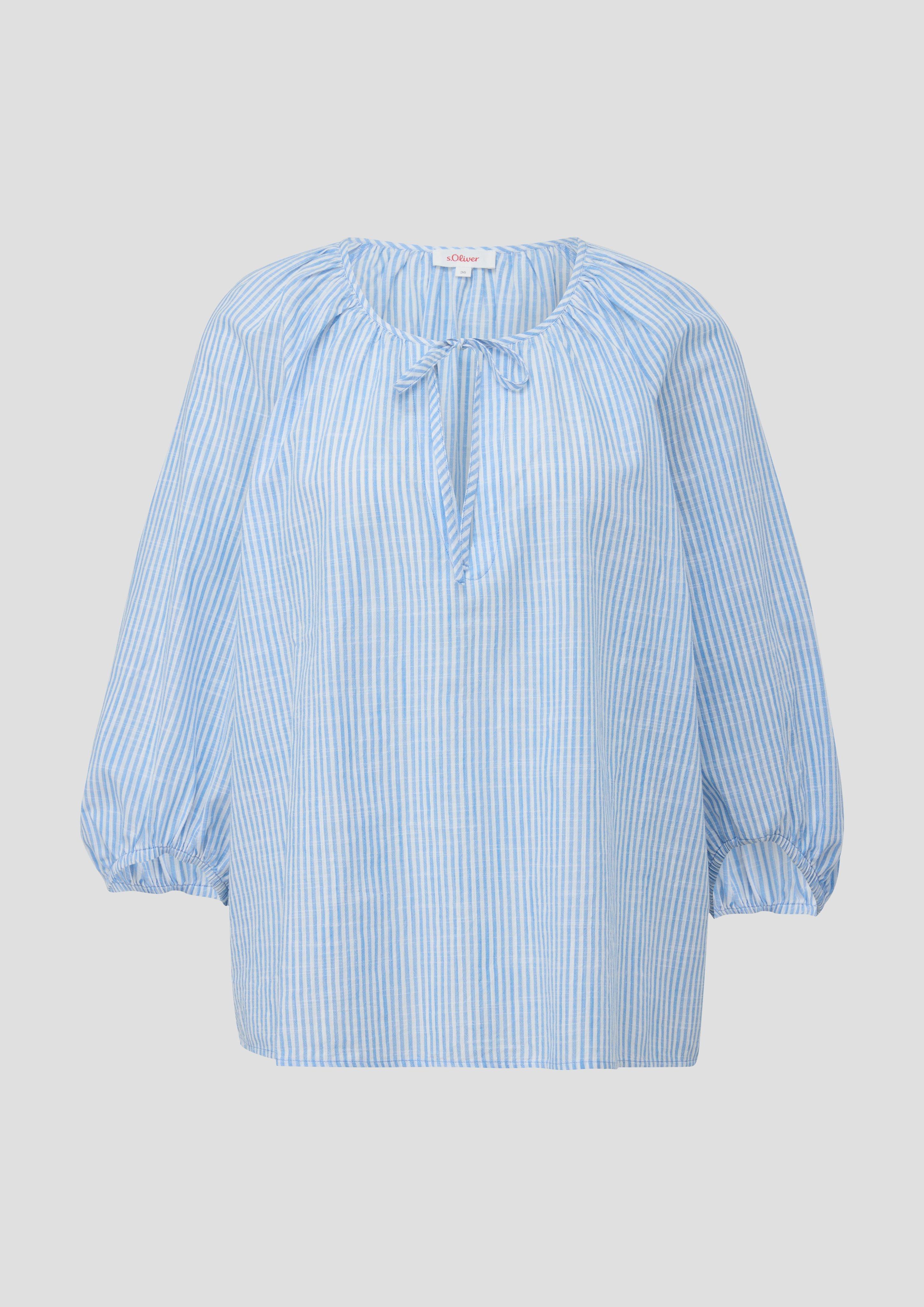 s.Oliver - Gestreiftes Blusenshirt mit Raglanärmeln, Damen, blau