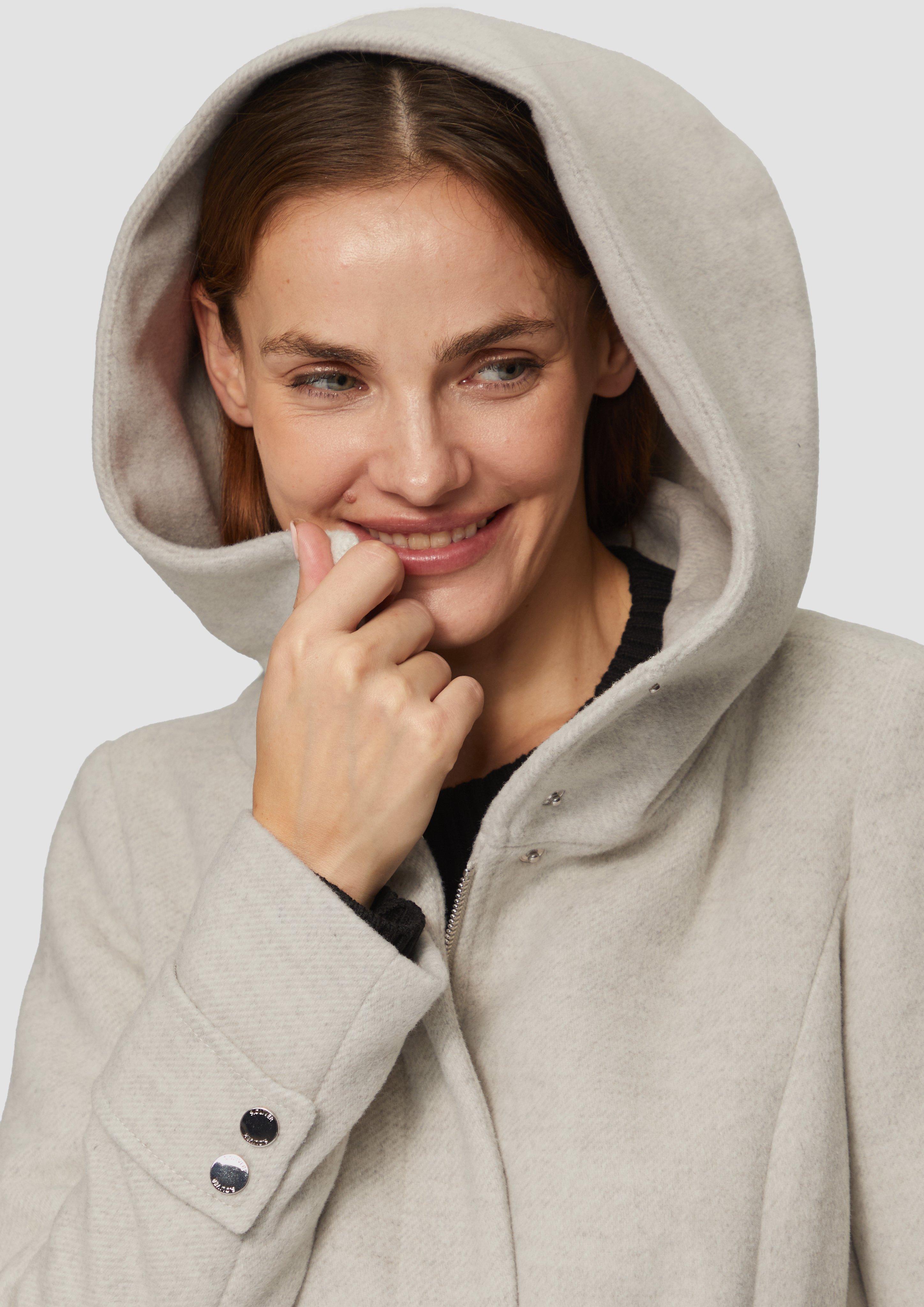 wool coat with tie belt