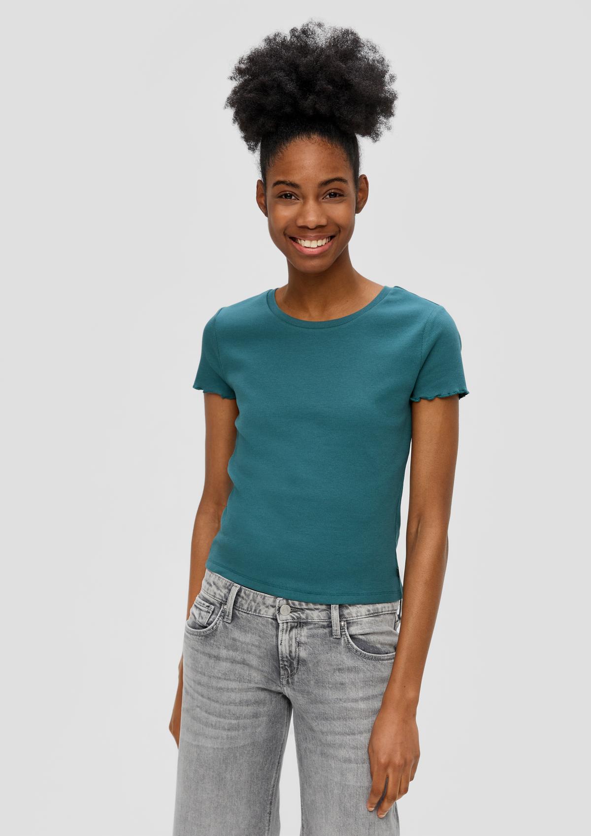 s.Oliver Slightly cropped T-shirt in a rib knit